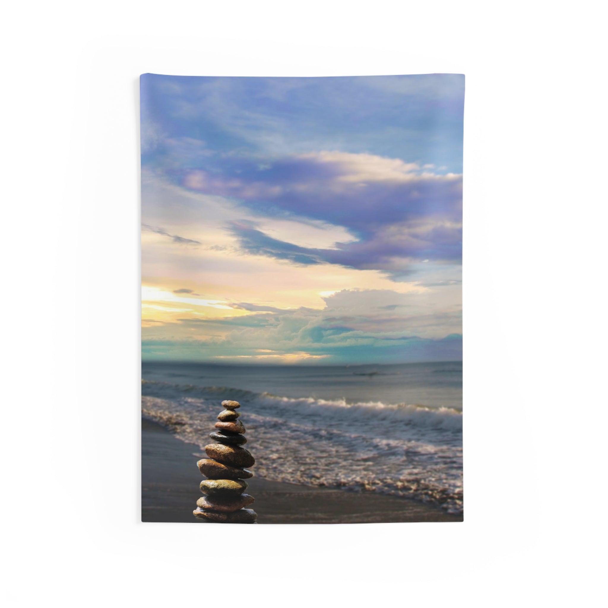 Stacking stones Beach Tapestry-0