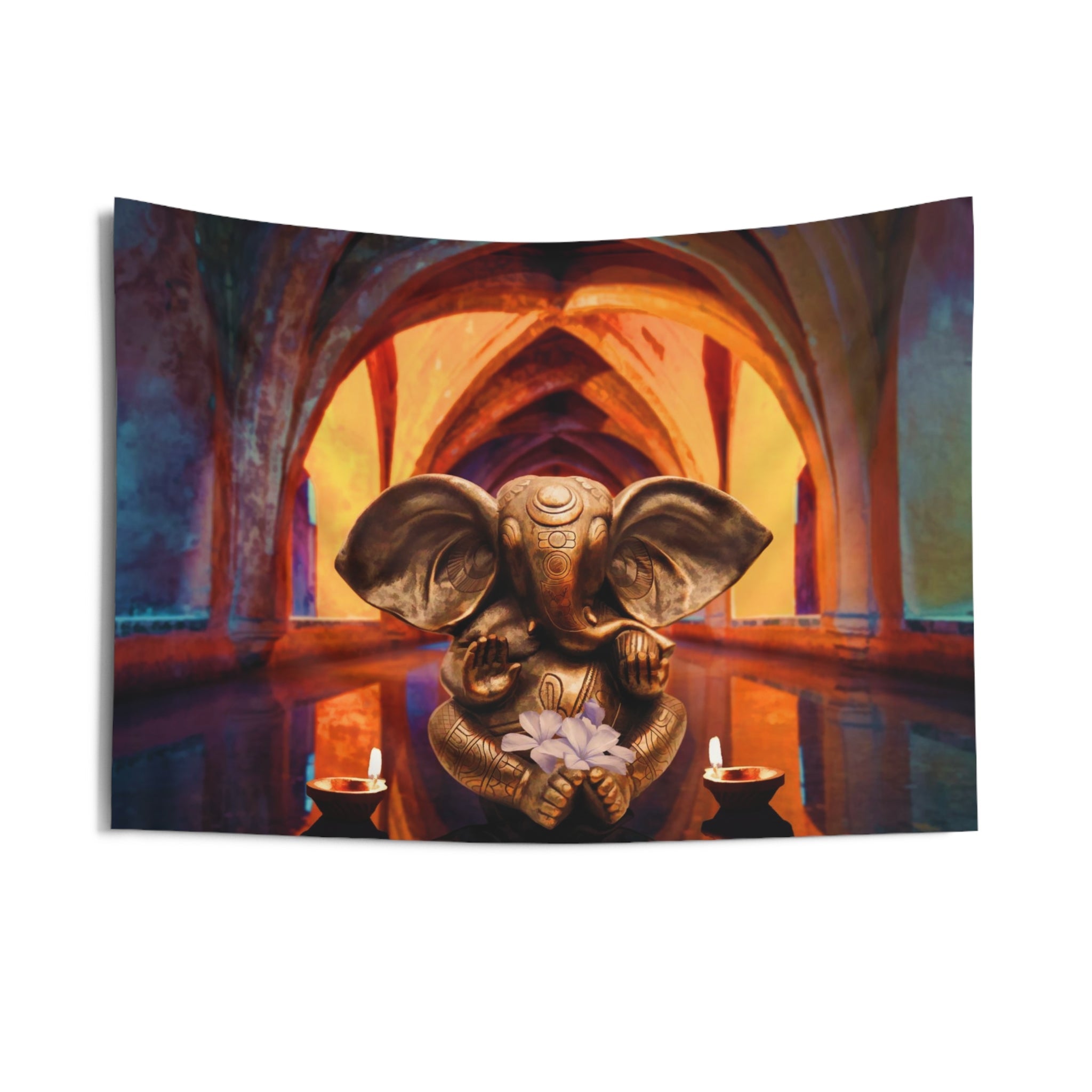 Golden Ganesha Tapestry-2