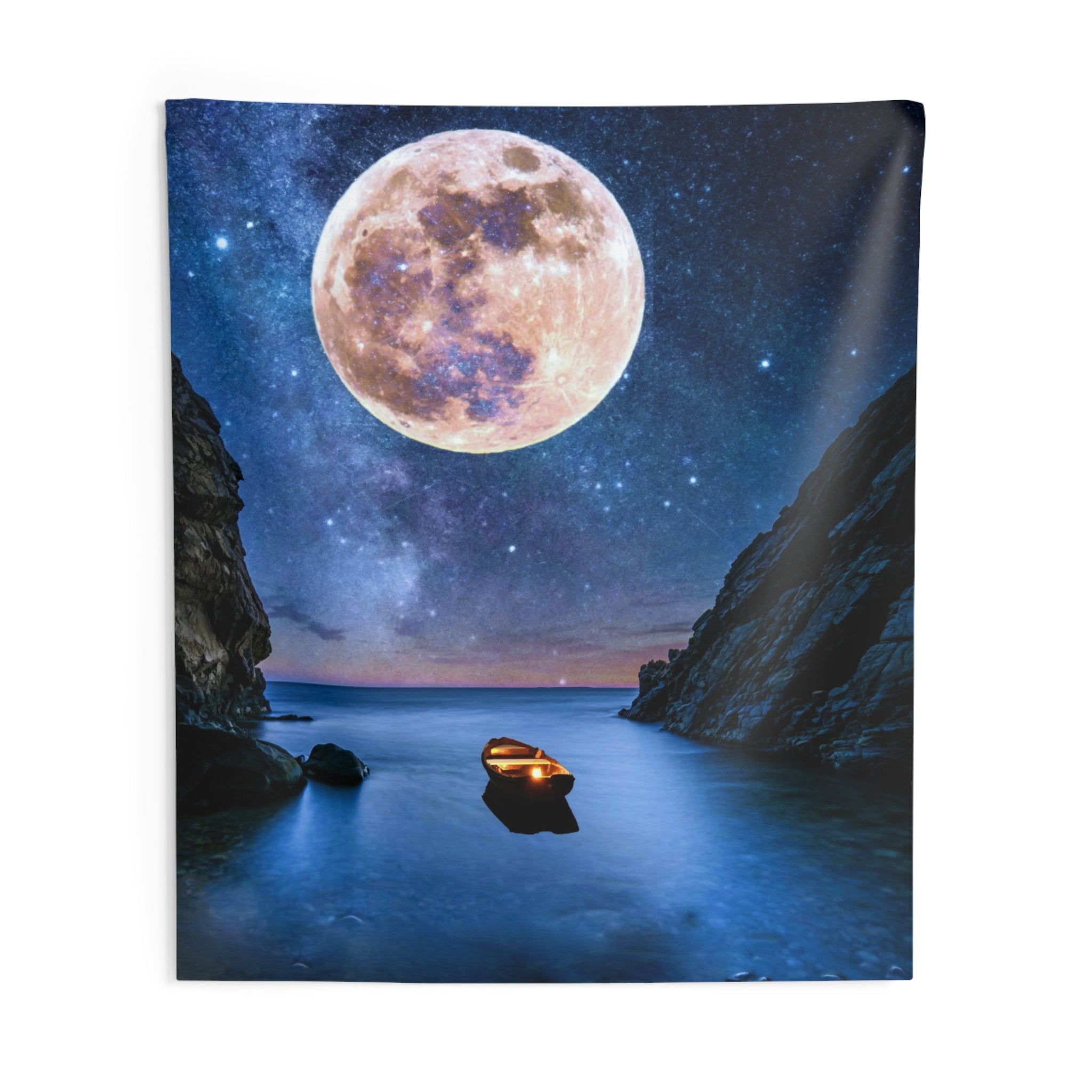 Moon on Beach Tapestry-3
