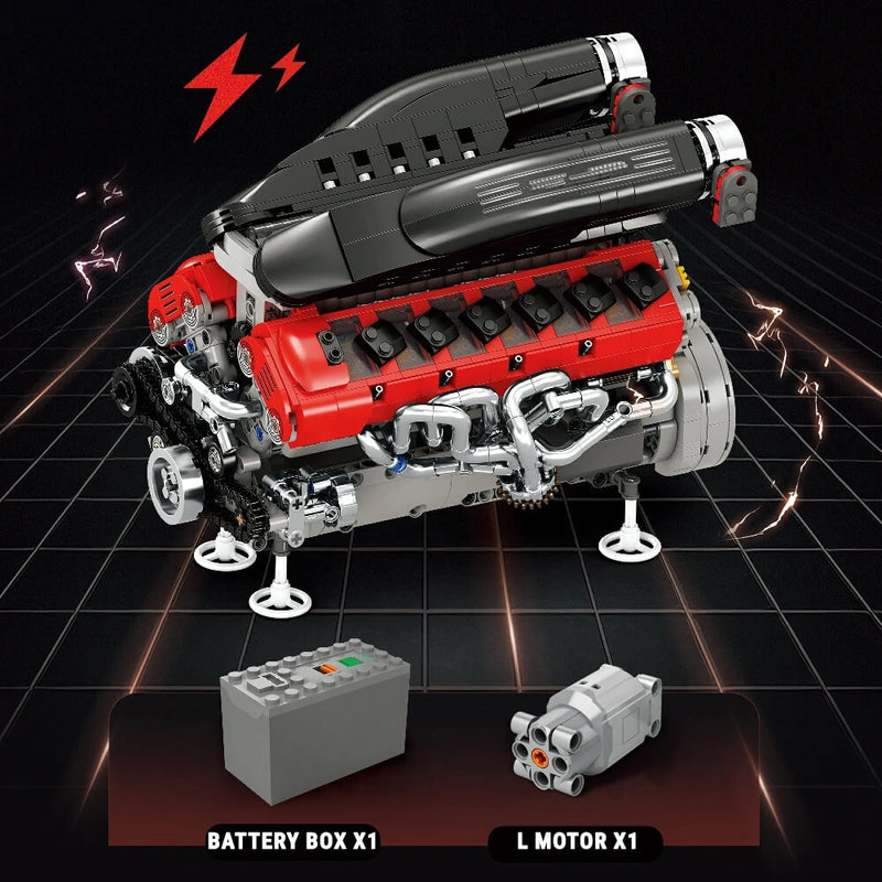 Legendary Prancing Horse V12 Engine 1239Pcs-2