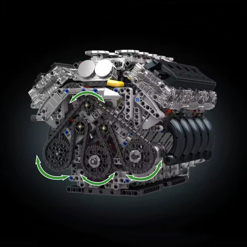 V10 Naturally Aspirated Japanese Engine 1833Pcs-2