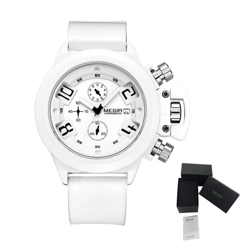 MEGIR Men Watches Luxury Fashion Sport Military Chronograph Luminous Date Quartz Wristwatch Clock Big Dial Relogio Masculino-13