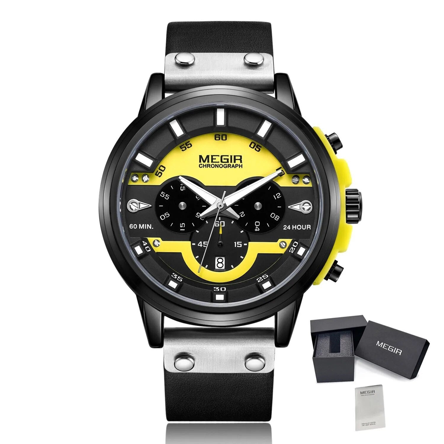 MEGIR Fashion Military Watches for Men Luxury Quartz Sport Wrist Watch Calendar Luminous Waterproof Man Clock Chronograph 2080-14