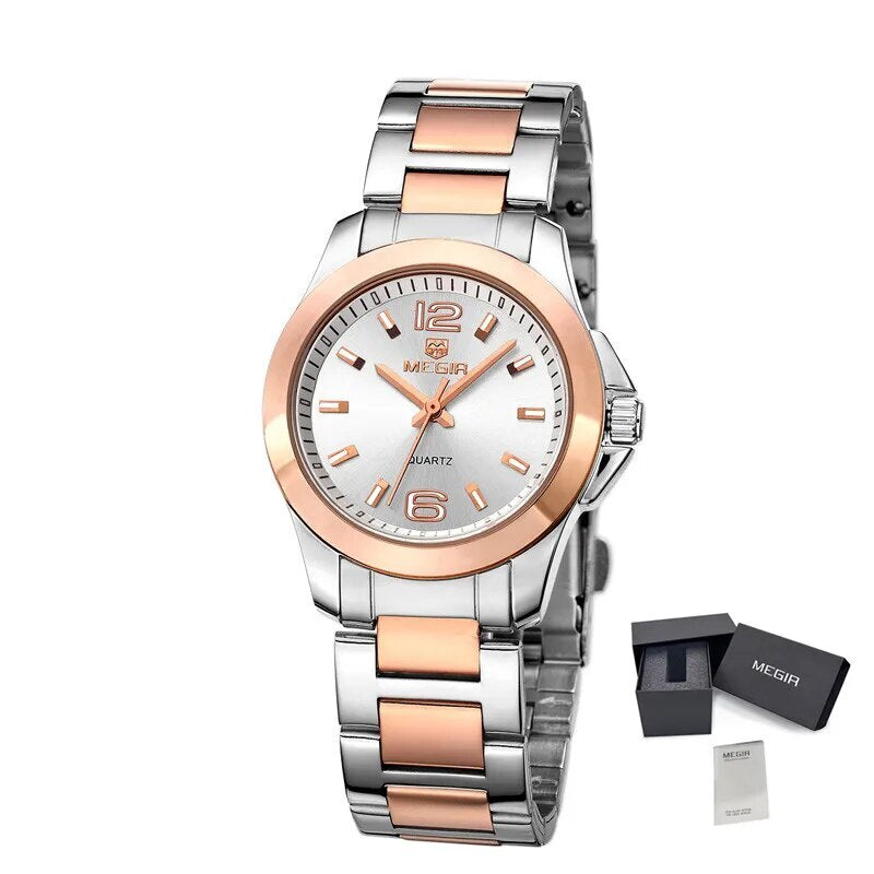 MEGIR Luxury Women Bracelet Watches Top Brand Fashion Ladies Quartz Watch Waterproof Elegant Female Wristwatch Dress Clock 5006L-12