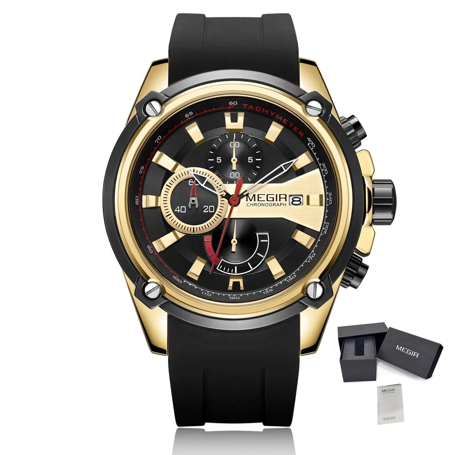 MEGIR Reloj Hombre Original Luxury Chronograph Men Sport Silicone Date Quartz Watches Waterproof Wristwatch Relogio Masculino-14