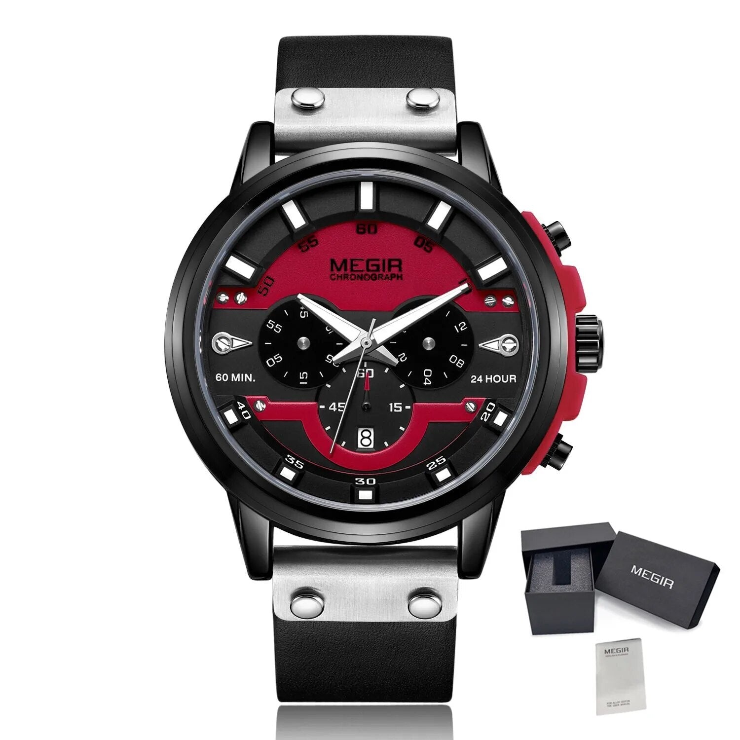 MEGIR Fashion Military Watches for Men Luxury Quartz Sport Wrist Watch Calendar Luminous Waterproof Man Clock Chronograph 2080-12