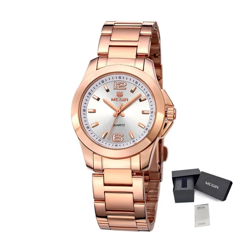 MEGIR Luxury Women Bracelet Watches Top Brand Fashion Ladies Quartz Watch Waterproof Elegant Female Wristwatch Dress Clock 5006L-11