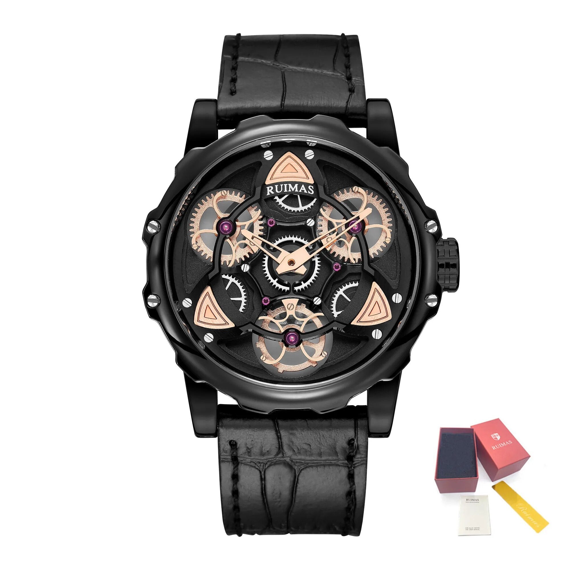 RUIMAS Relogio Masculino Fashion Leather Strap Big Dial Sports Quartz Watches for Men 3ATM Waterproof Casual WristWatch Clock-13