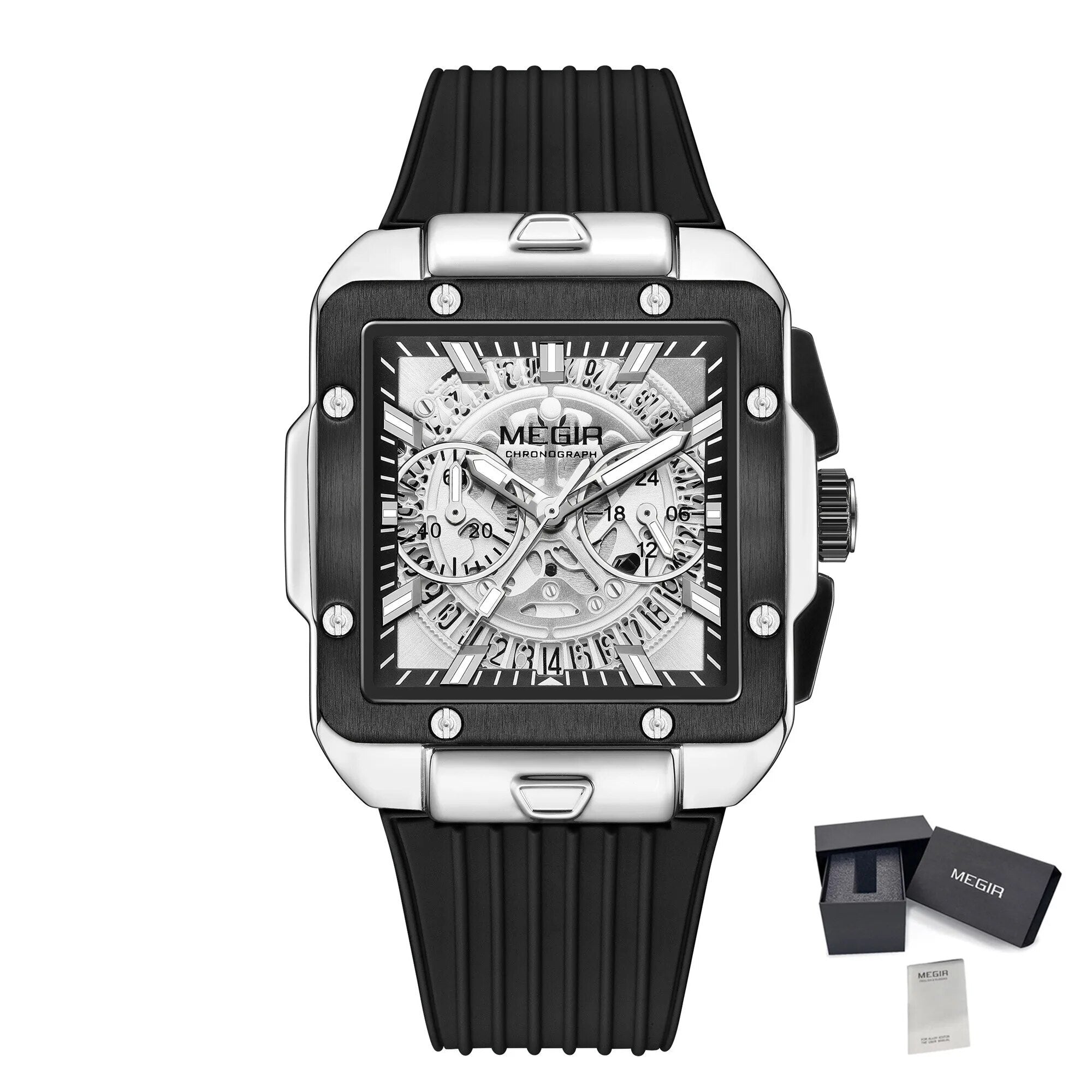 MEGIR Watch for Men Luxury Sport Quartz Wristwatch with Silicone Band Luminous Hands Date Male Chronograph Clock Reloj Hombre-15