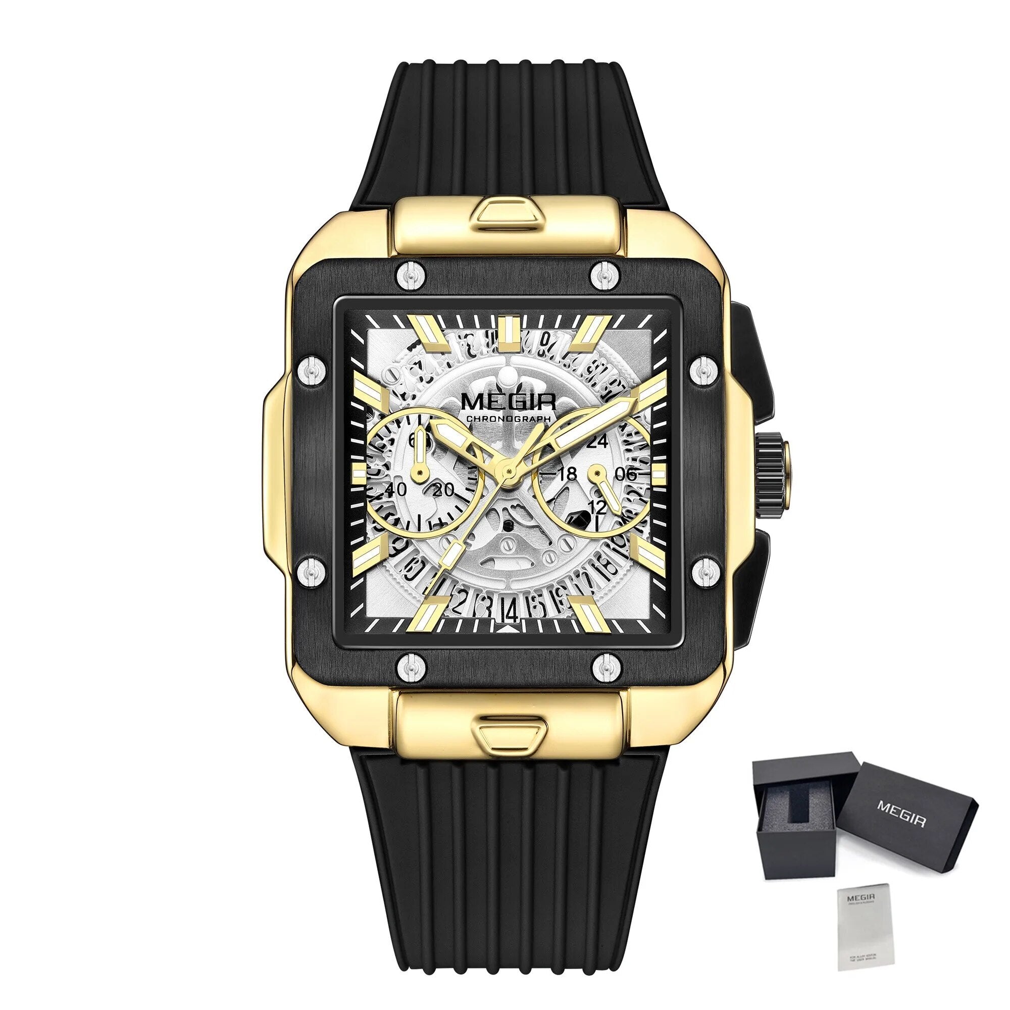 MEGIR Watch for Men Luxury Sport Quartz Wristwatch with Silicone Band Luminous Hands Date Male Chronograph Clock Reloj Hombre-14