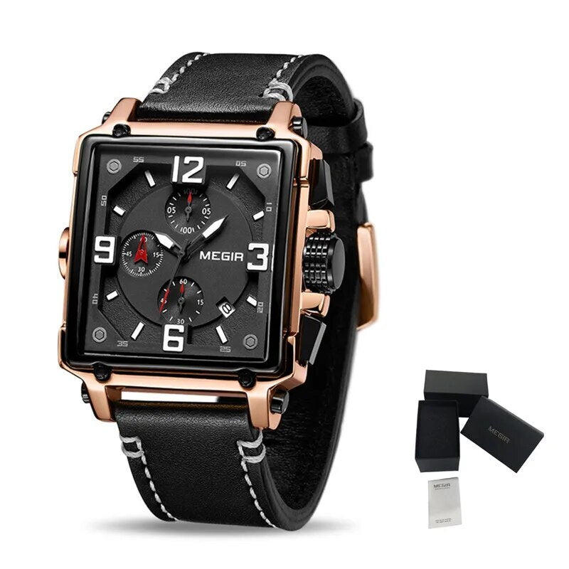 MEGIR Men Watch Top Brand Luxury Chronograph Quartz Watches Clock Men Leather Sport Army Military Wrist Watch Relogio Masculino-18
