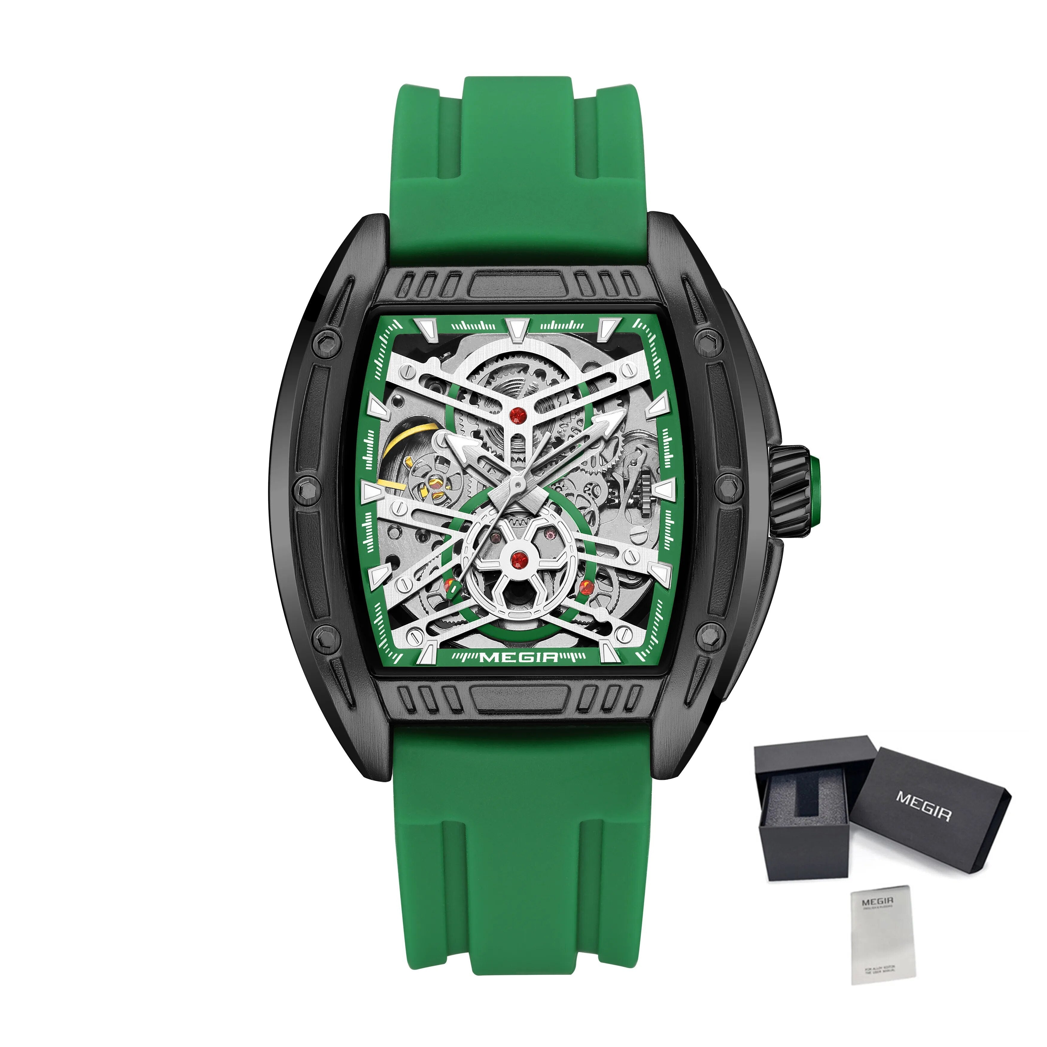 MEGIR Original Luxury Sport Watch for Men Silicone Band Automatic Mechanical Movement WristWatches Luminous Clock Reloj Hombre-20