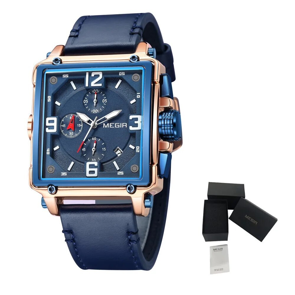 MEGIR Men Watch Top Brand Luxury Chronograph Quartz Watches Clock Men Leather Sport Army Military Wrist Watch Relogio Masculino-20