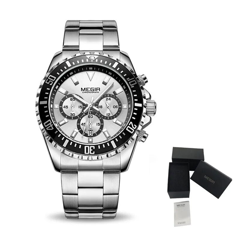 MEGIR Original Luxury Business Quartz Watch Men Brand Stainless Steel Chronograph Military WristWatch Clock Relogio Masculino-17