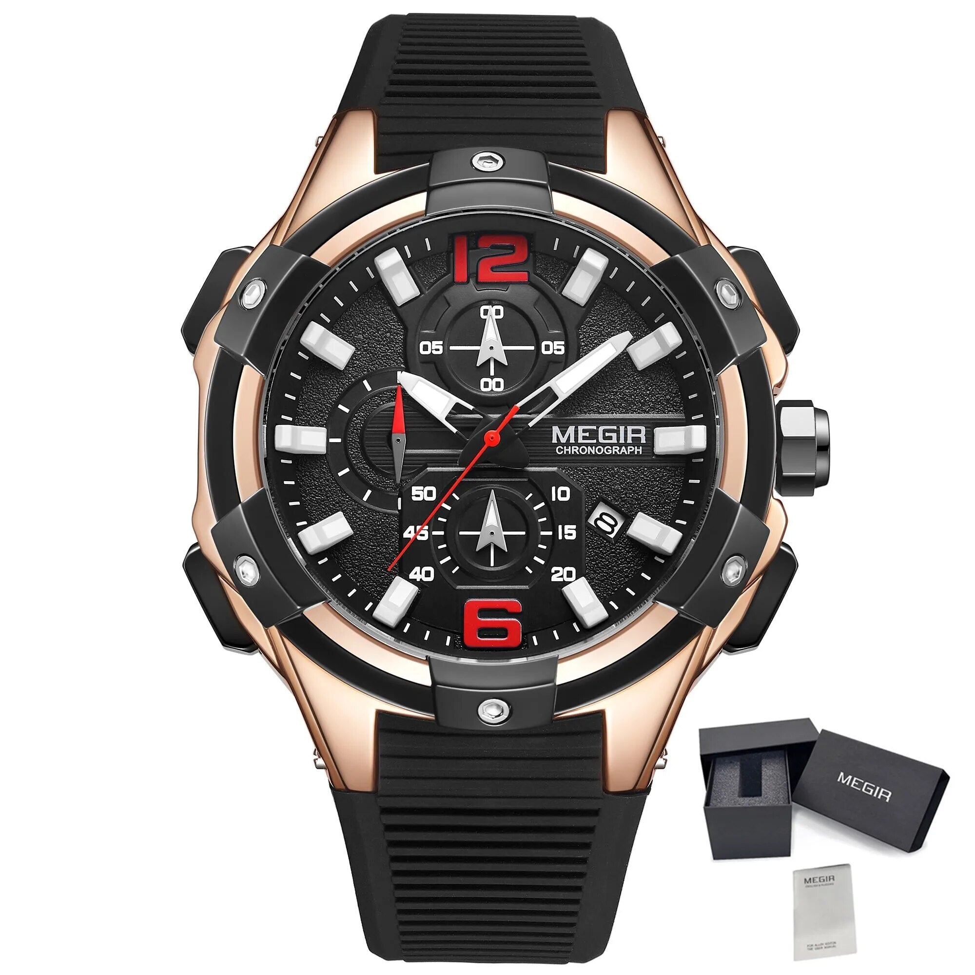 MEGIR Men's Chronograph Original Top Luxury Sports Military Watches for Men Date Luminous Wristwatches Clock Relogio Masculino-14