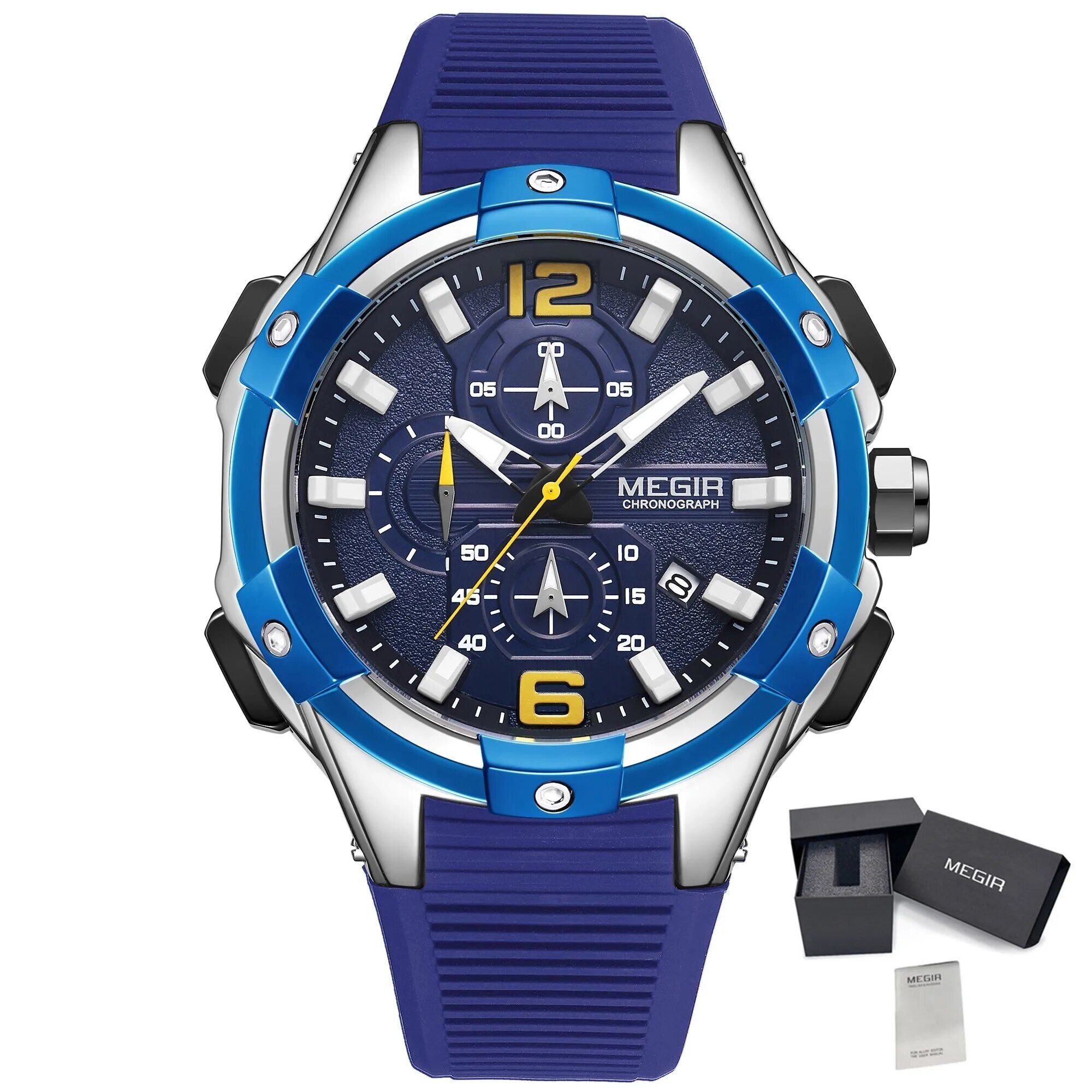 MEGIR Men's Chronograph Original Top Luxury Sports Military Watches for Men Date Luminous Wristwatches Clock Relogio Masculino-15