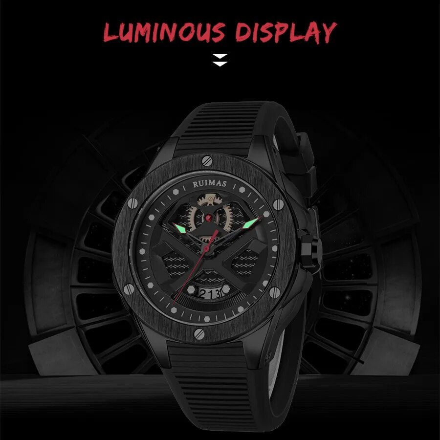 RUIMAS Brand Fashion Sport Watches for Men Quartz Silicone Band Wrist Watch Date Waterproof Wristwatches Clock Relogio Masculino-5