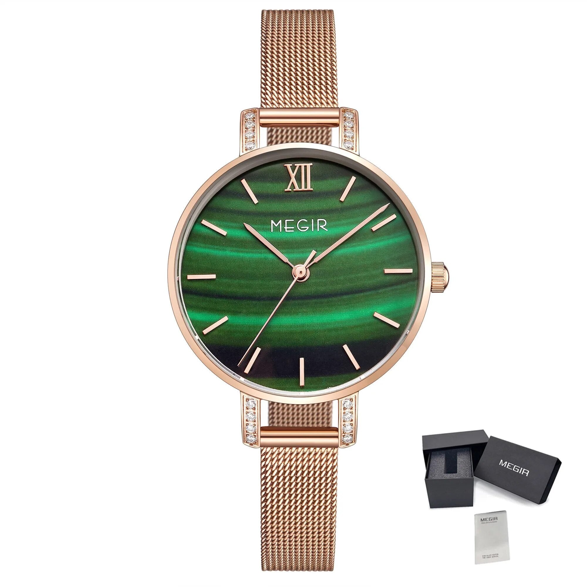 MEGIR Fashion Quartz Women Bracelet Watches Luxury Casual Ladies Dress Clock Female Steel Mesh Band Wristwatch Relogio Feminino-14