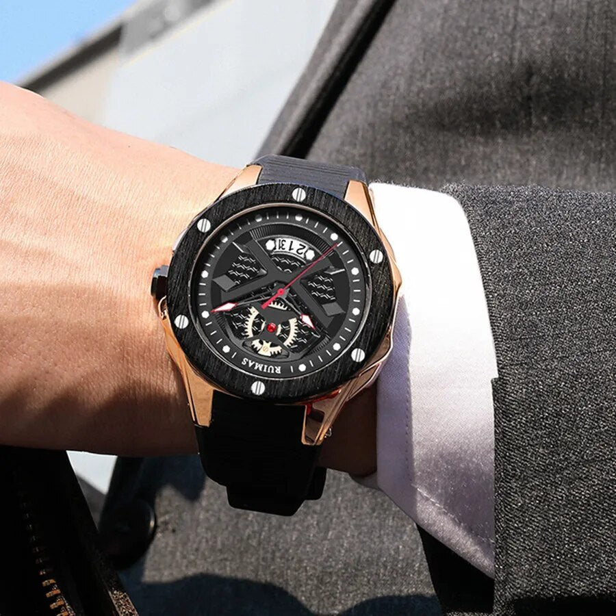 RUIMAS Brand Fashion Sport Watches for Men Quartz Silicone Band Wrist Watch Date Waterproof Wristwatches Clock Relogio Masculino-1