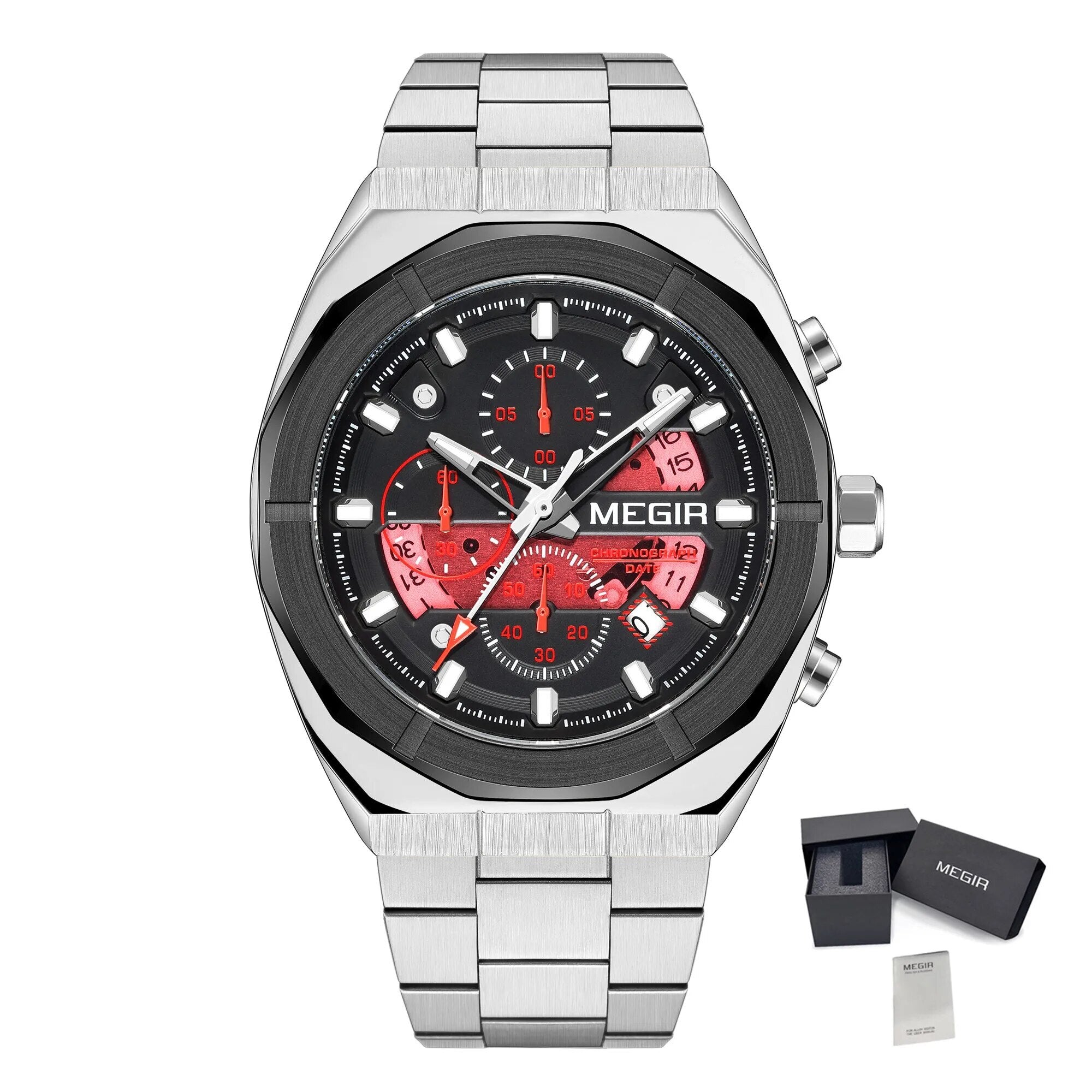 MEGIR New Watch for Men Top Brand Luxury Casual Quartz Wristwatch with Chronograph Waterproof Luminous Auto Date Reloj Hombre-16