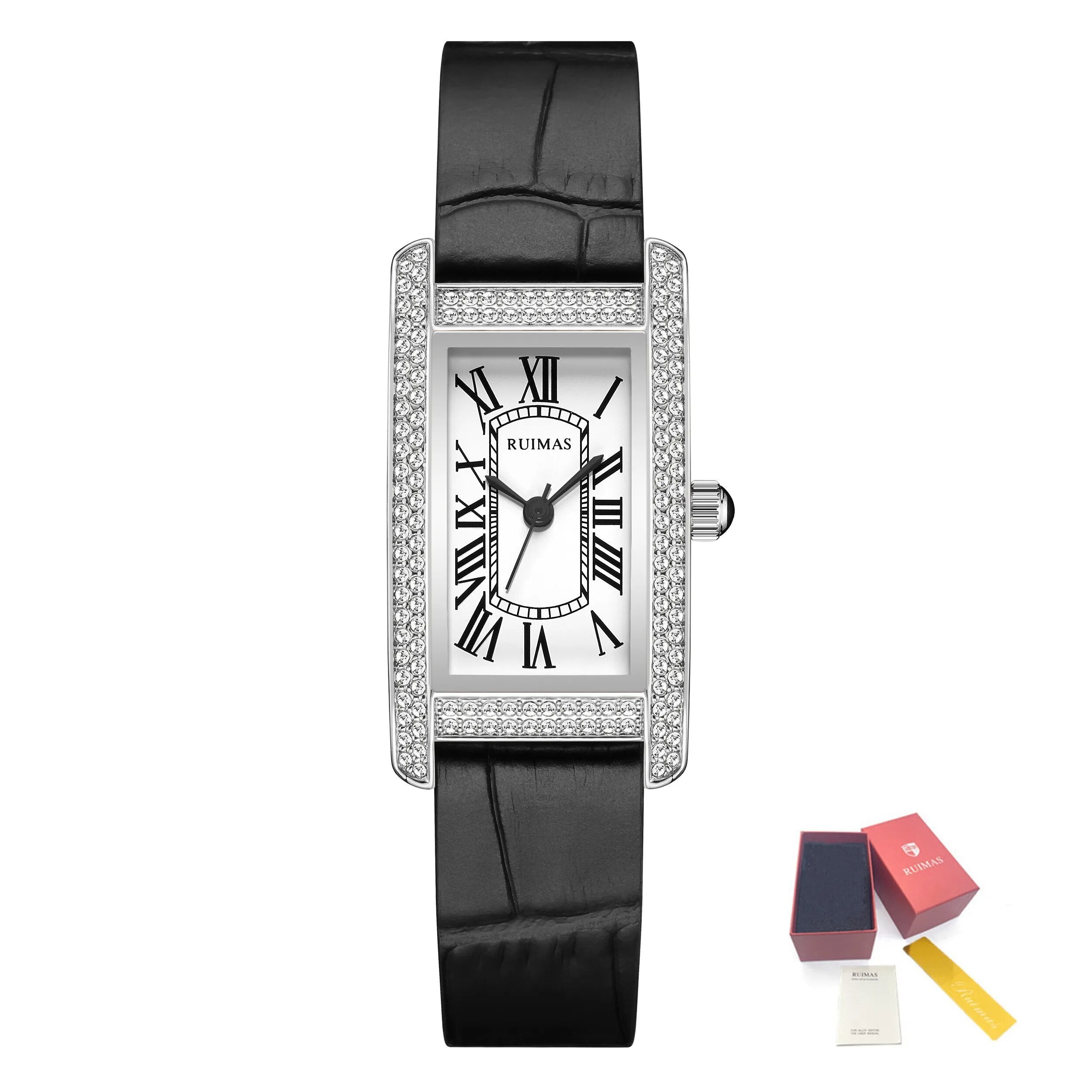 RUIMAS Brand Wrist Watches For Women Square Rose Gold WristWatch Fashion Luxury Leather Female Casual Ladies Quartz Watch Clock-19