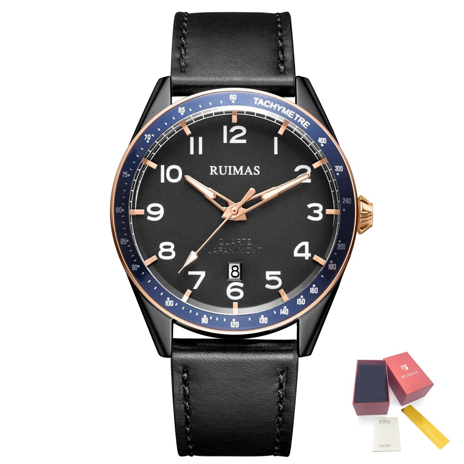 RUIMAS Men Quartz Watches Luxury Leather Sports Quartz Wristwatches Waterproof Luminous Casual Clock Auto Date Relogio Masculino-17