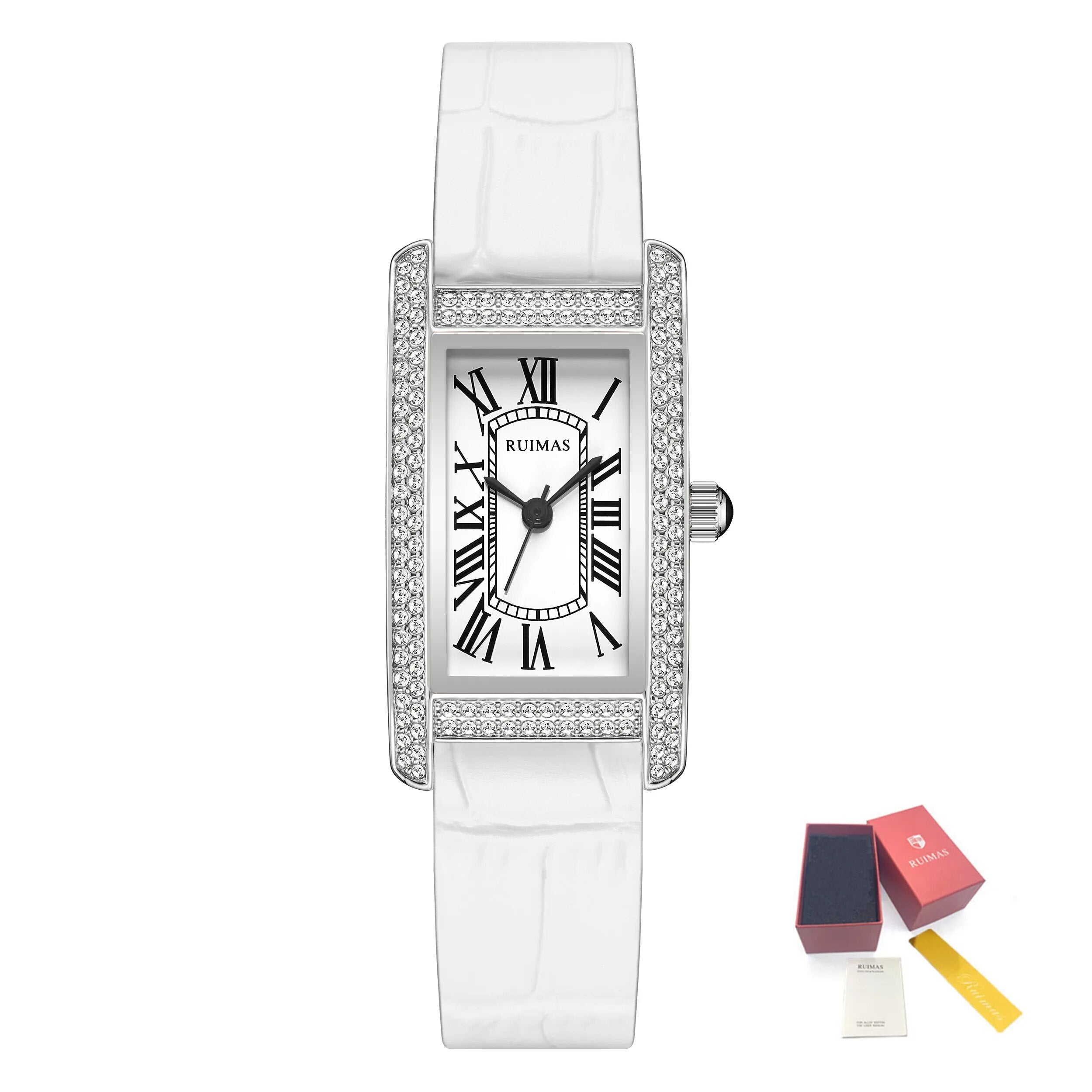 RUIMAS Brand Wrist Watches For Women Square Rose Gold WristWatch Fashion Luxury Leather Female Casual Ladies Quartz Watch Clock-16