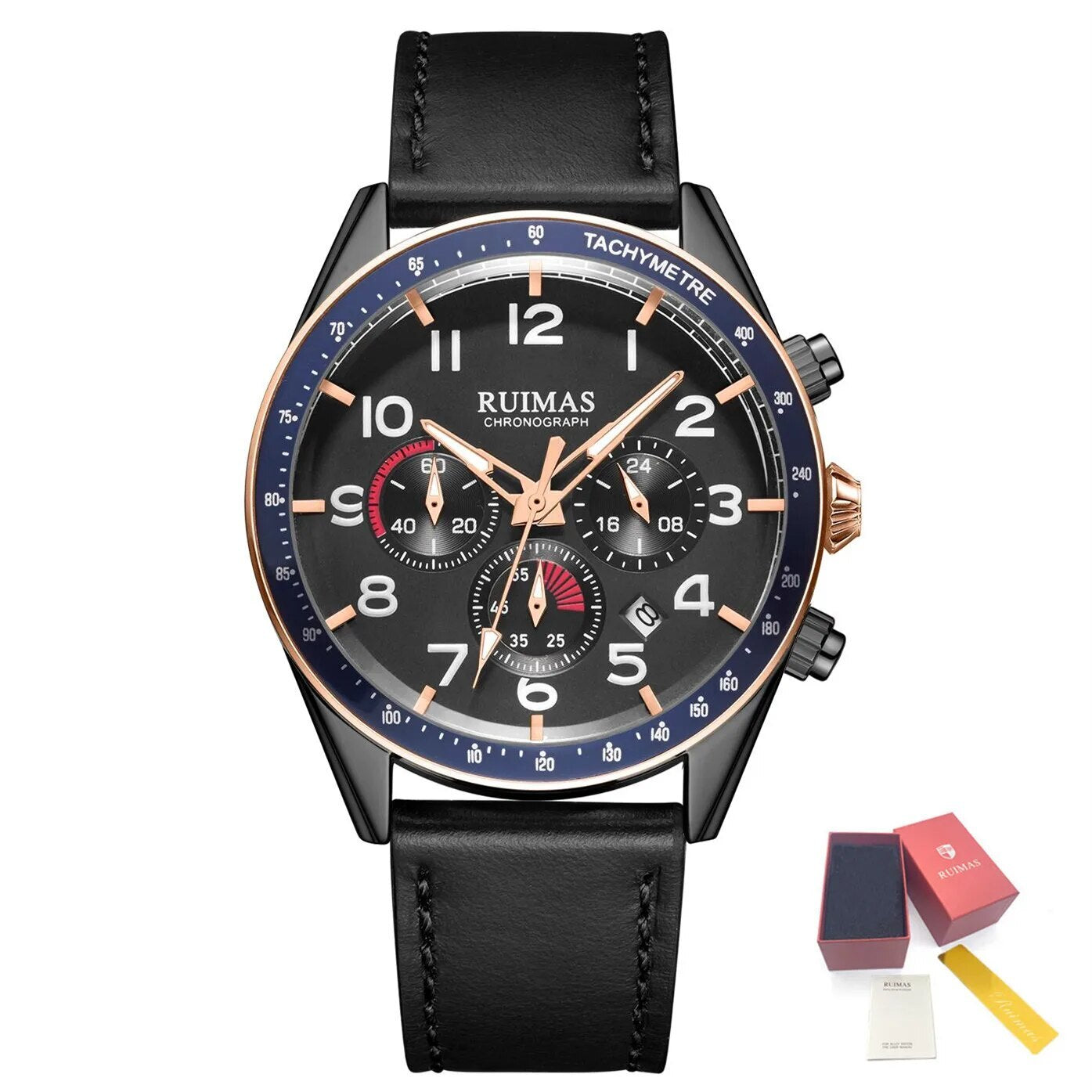 RUIMAS Luxury Brand Chronograph Watches for Men Fashion Leather Sports Military Wristwatch Luminous Clock Auto Date Reloj Hombre-19