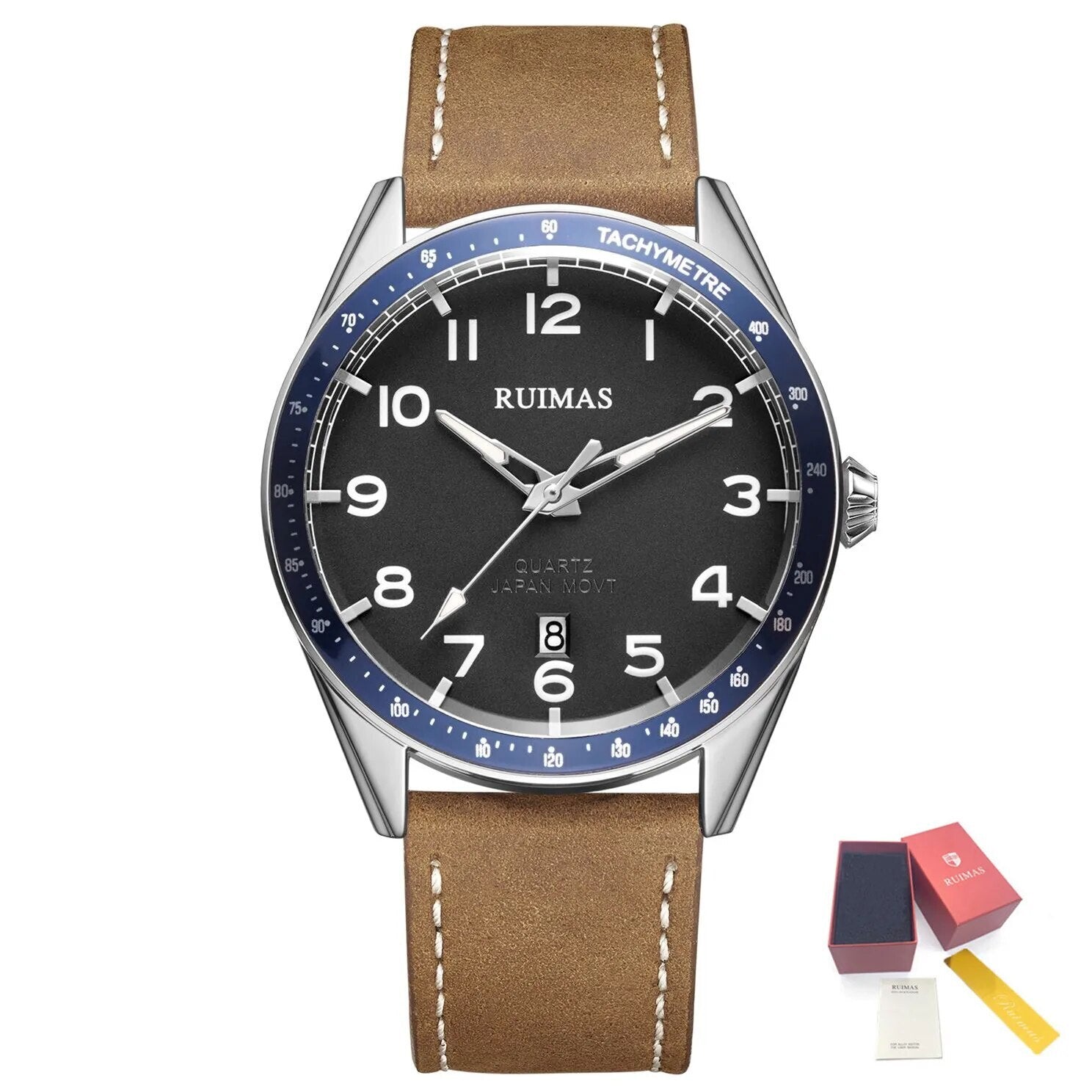 RUIMAS Men Quartz Watches Luxury Leather Sports Quartz Wristwatches Waterproof Luminous Casual Clock Auto Date Relogio Masculino-18