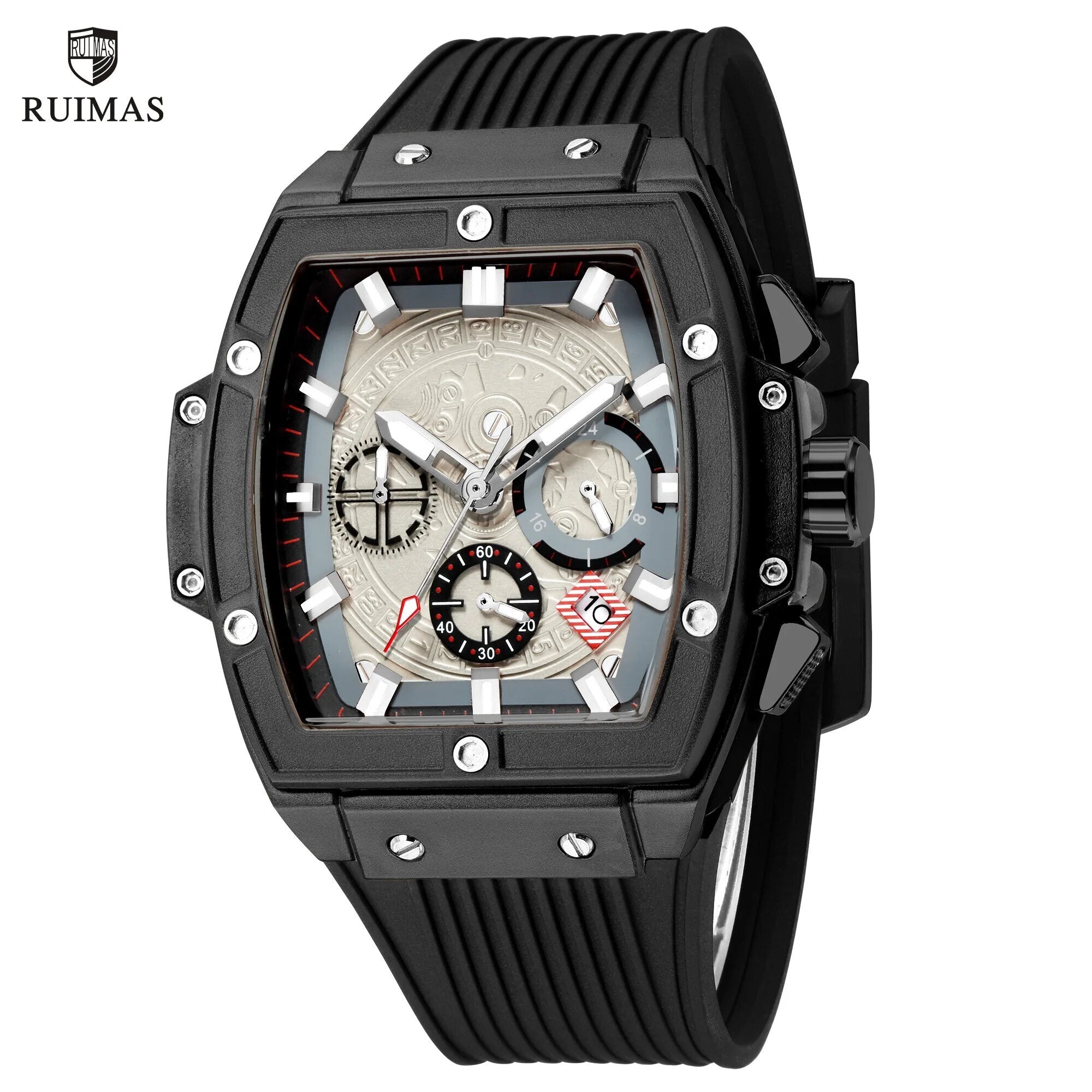 RUIMAS Watch for Men Fashion Luxury Sport Military Watches Silicone Strap Waterproof Quartz Casual Wristwatch Clock Montre Homme-0