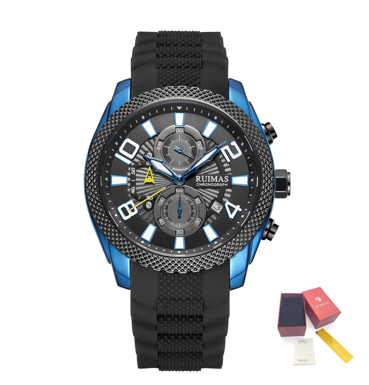 RUIMAS Fashion Watches for Men Luxury Large Dial Quartz Sports Chronograph Clock Luminous Date Casual WristWatch Reloj Hombre-16