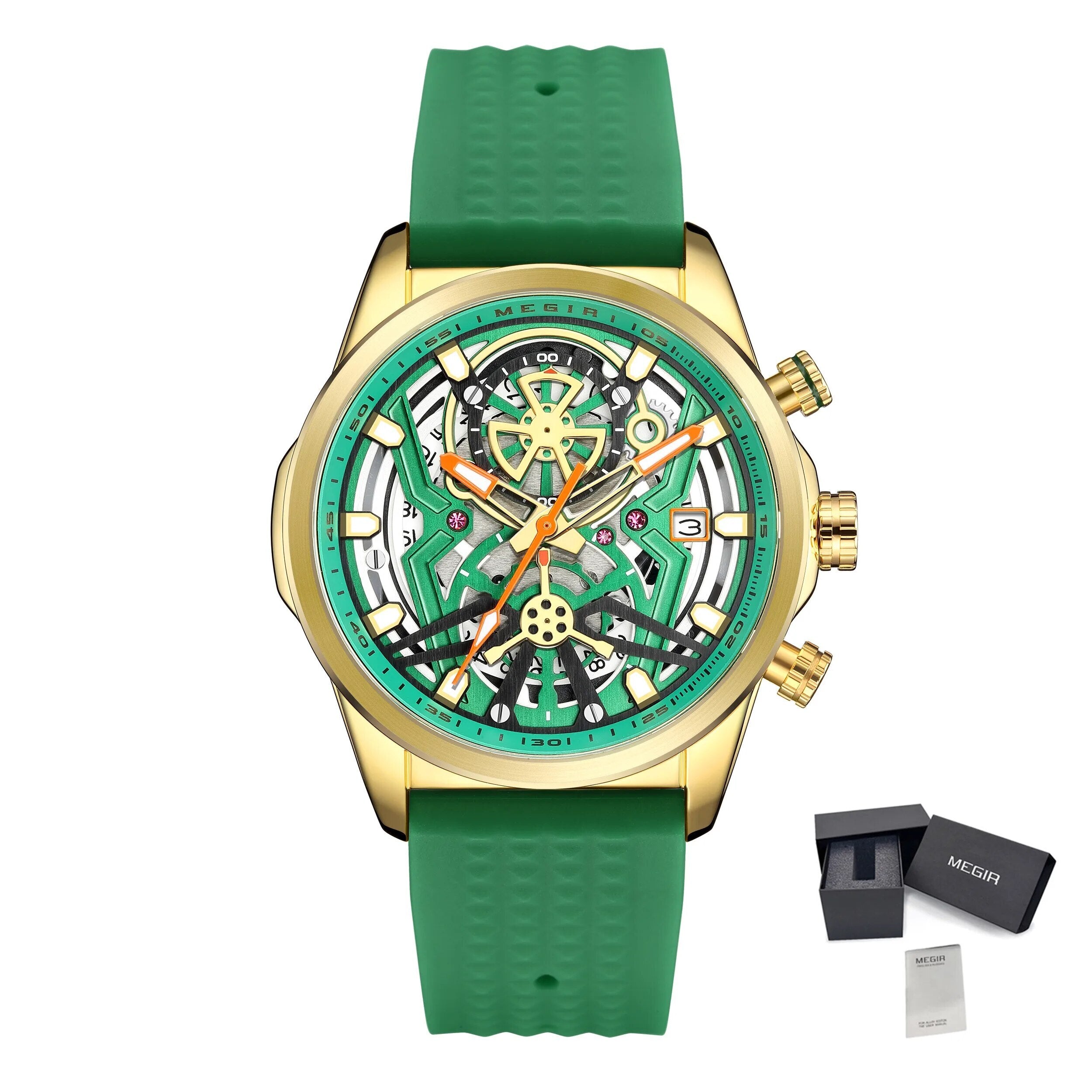 MEGIR Sports Watches Brand Luxury Wrist Watch Clock for Men Silicone Strap Luminous Quartz Big Dial Wristwatch Relogio Masculino-14