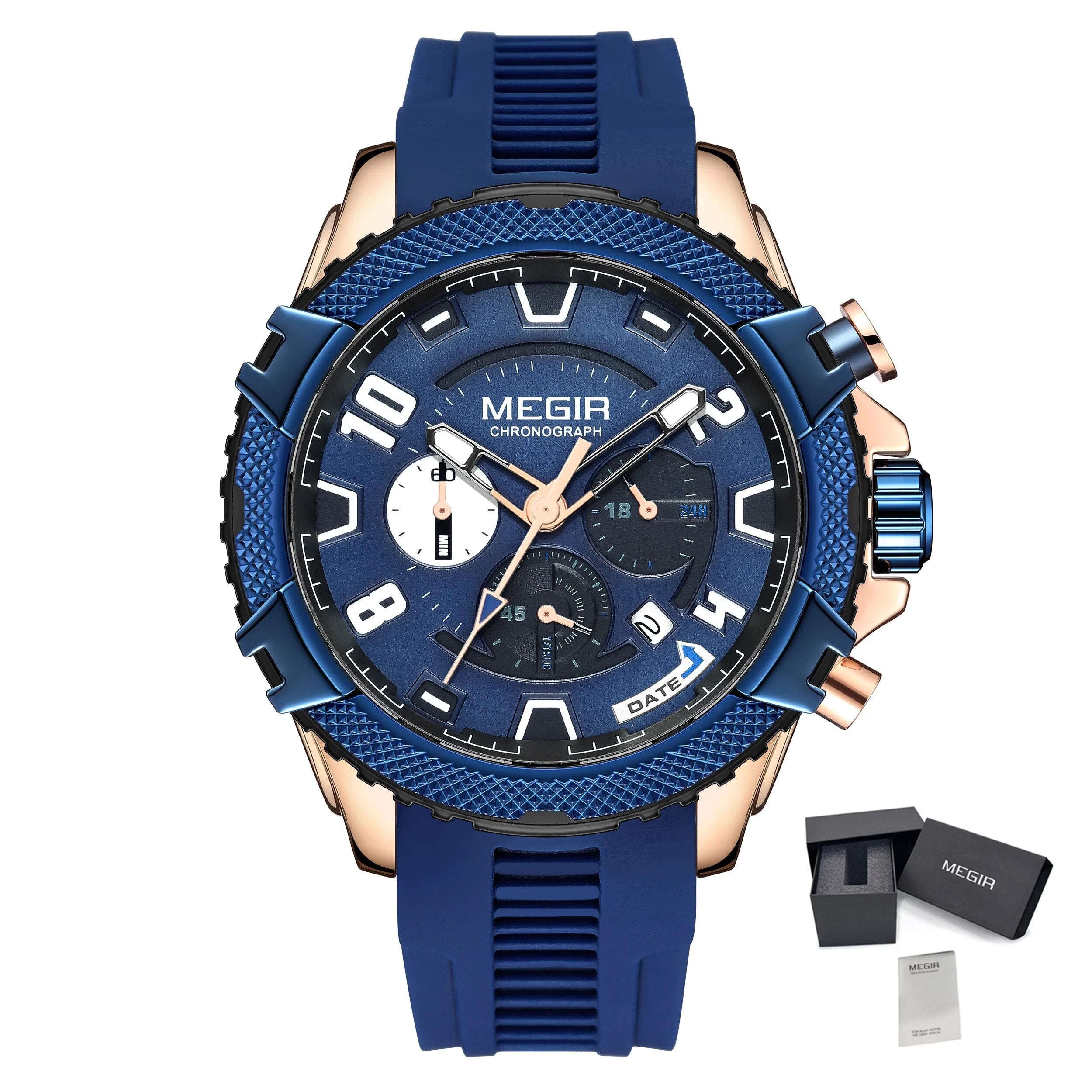 MEGIR Luxury Men's Watches Fashion Sport Quartz Watch Waterproof Date Chronograph Military Wristwatches Clock Reloj Hombre 2200-15
