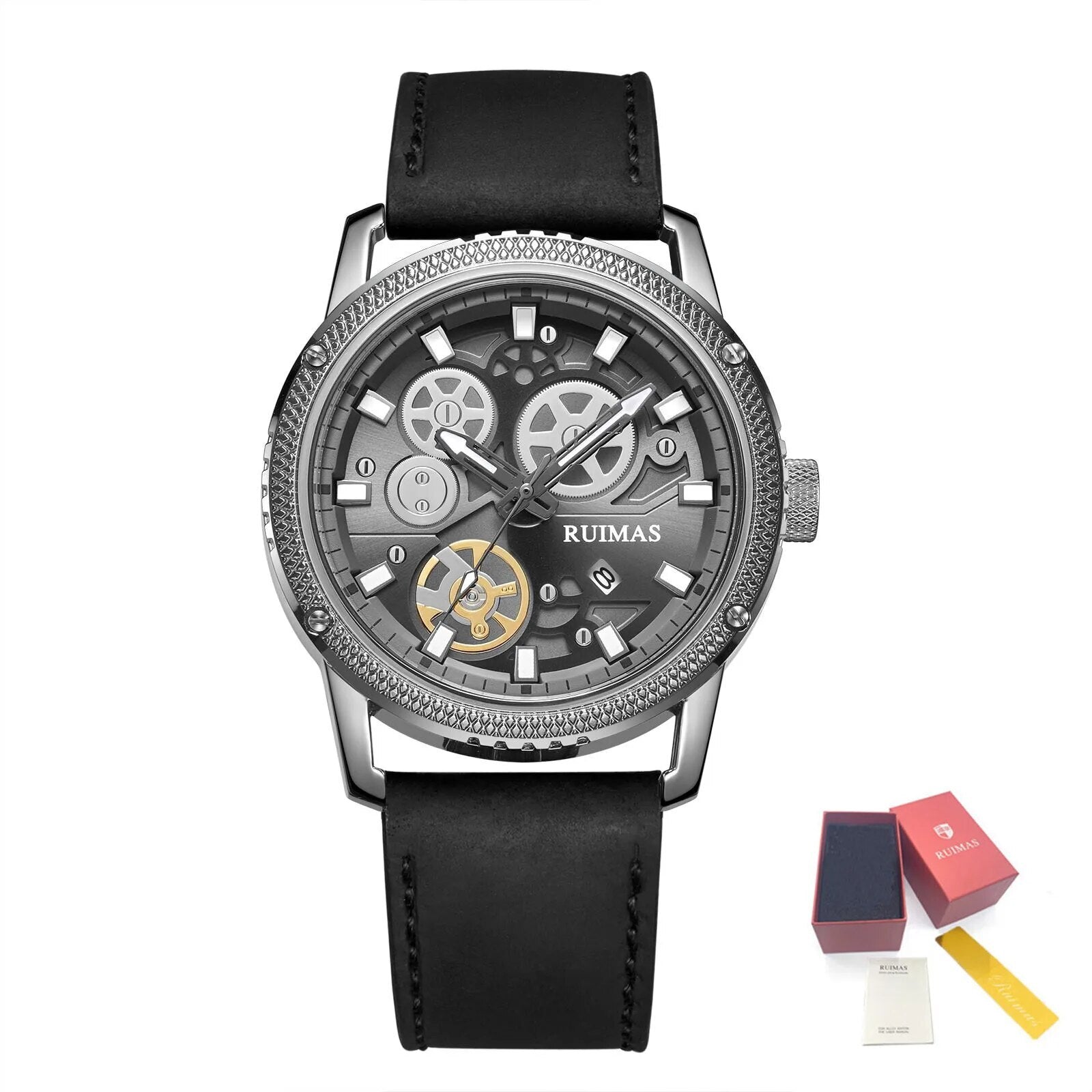 RUIMAS Relogio Masculino Luxury Leather Band Quartz Wristwatch Men Big Dial Moda Watches Waterproof Sport Military Reloj Hombre-13