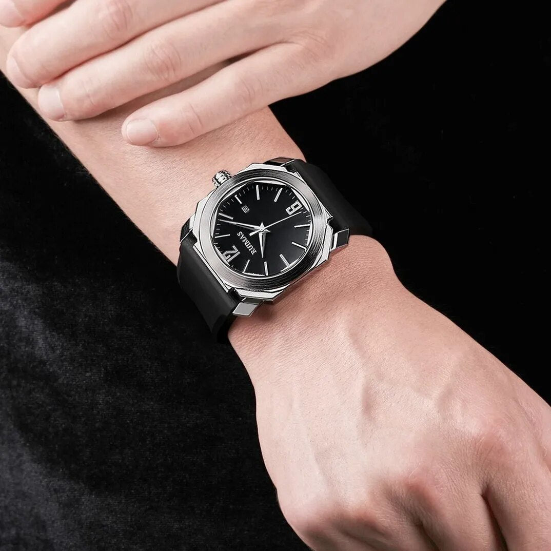 RUIMAS Luxury Silicone Band Quartz Sport Watches for Men Waterproof Calendar Casual Large Dial Wristwatch Clock Montre Homme-1