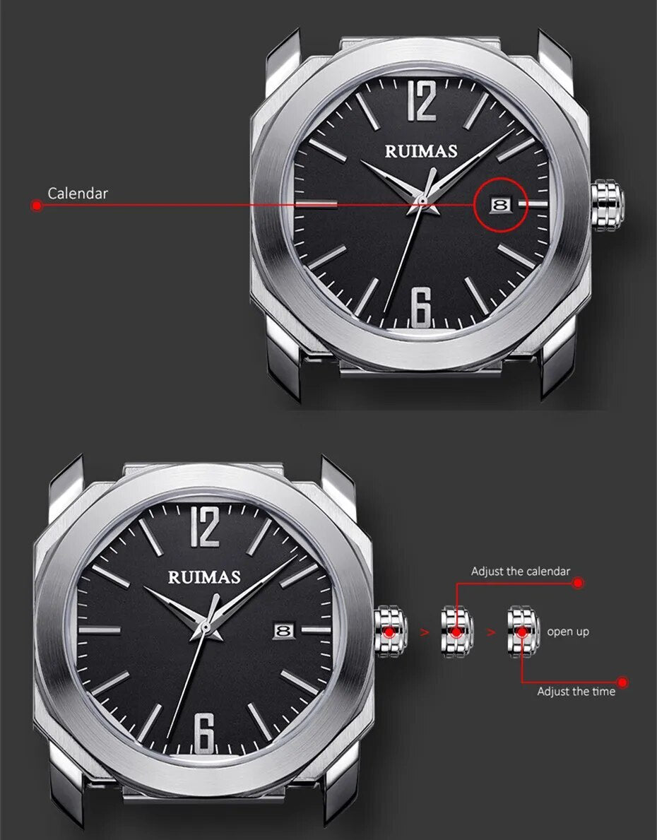 RUIMAS Luxury Silicone Band Quartz Sport Watches for Men Waterproof Calendar Casual Large Dial Wristwatch Clock Montre Homme-6