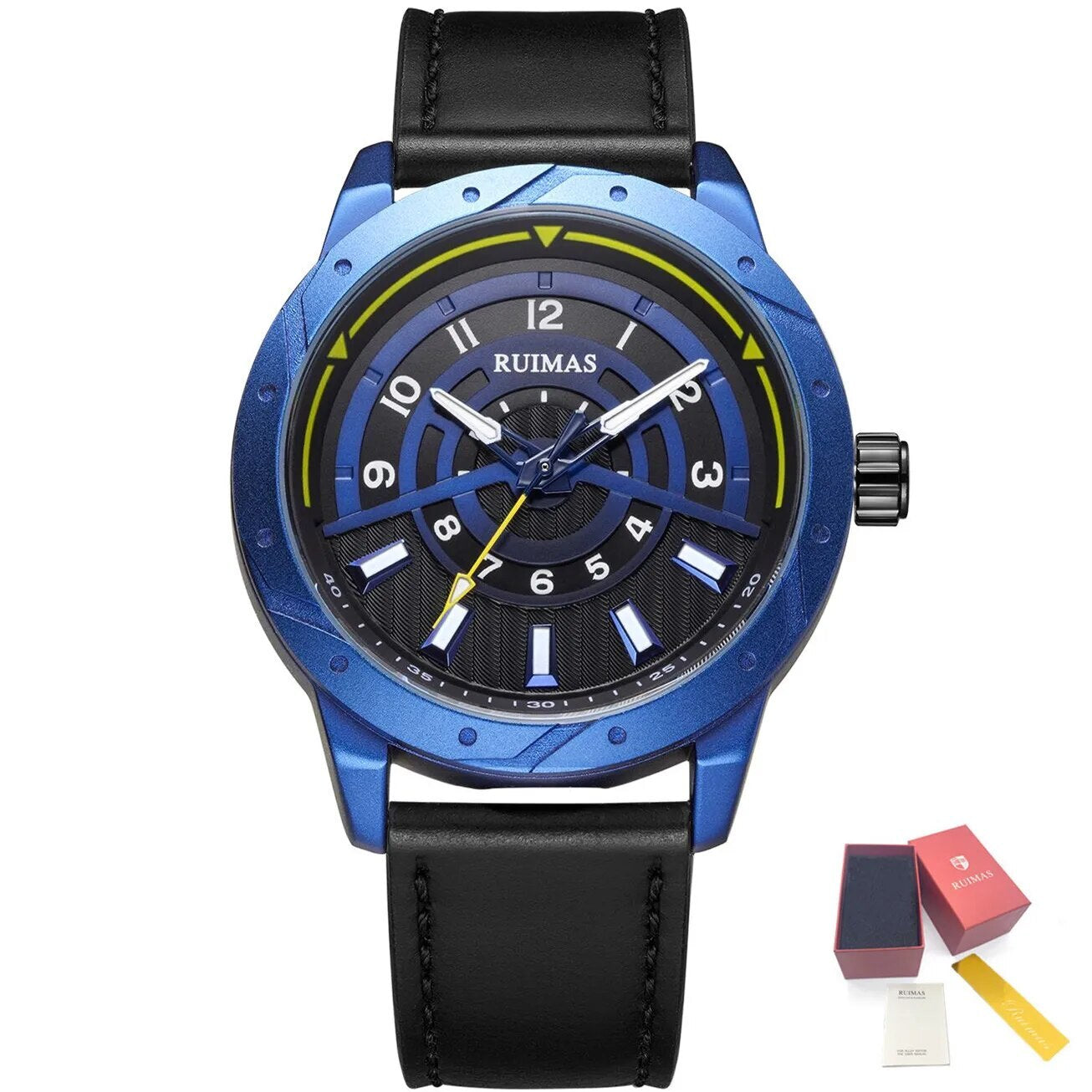 RUIMAS Men Wristwatch Luxury Leather Sports Military Wrist Watches Waterproof Large Dial Casual Quartz Clock Relogio Masculino-16