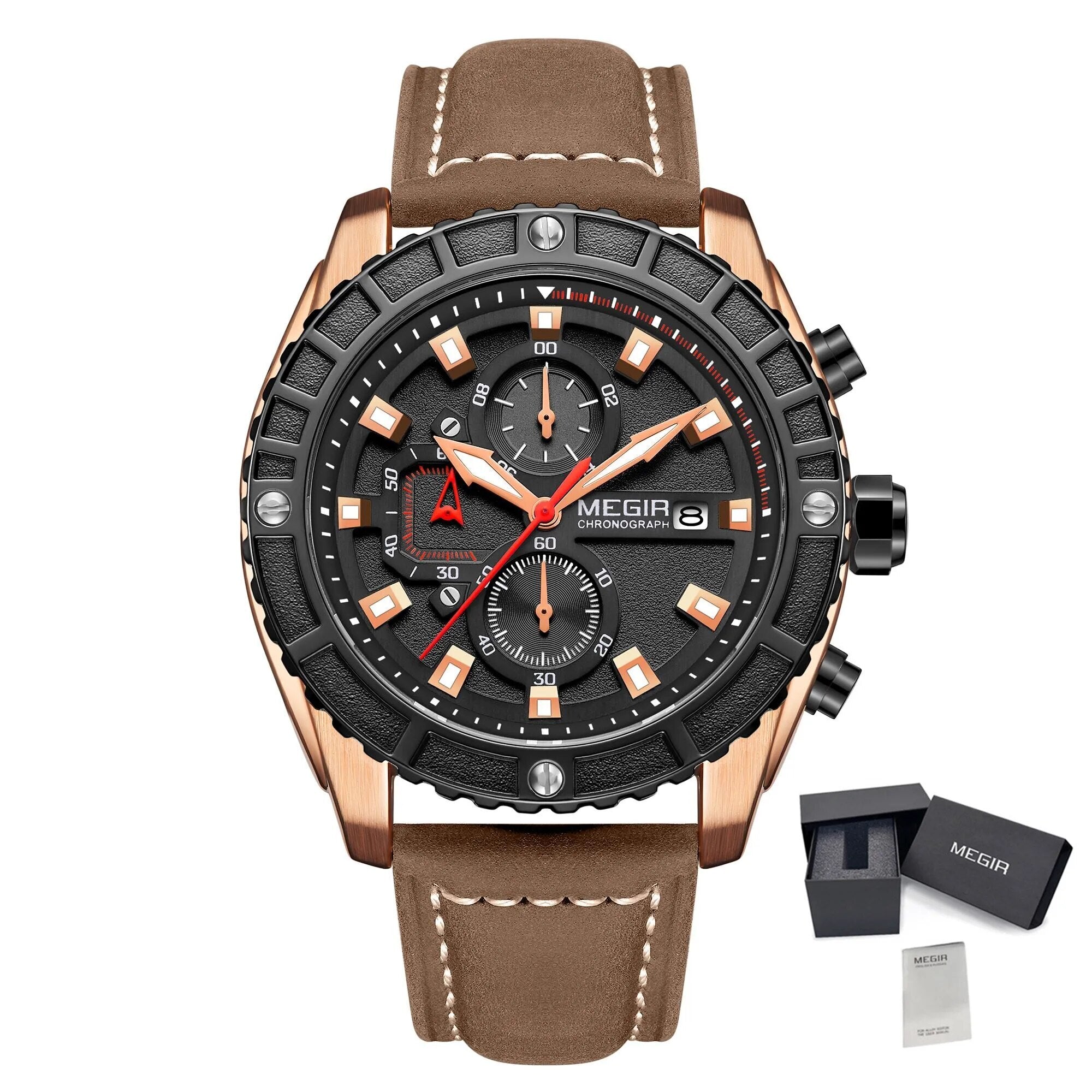 MEGIR Watches Luxury Sport Military Watch for Mens Fashion Casual Quartz Wristwatch Luminous Clock Man Chronograph Reloj Hombre-16