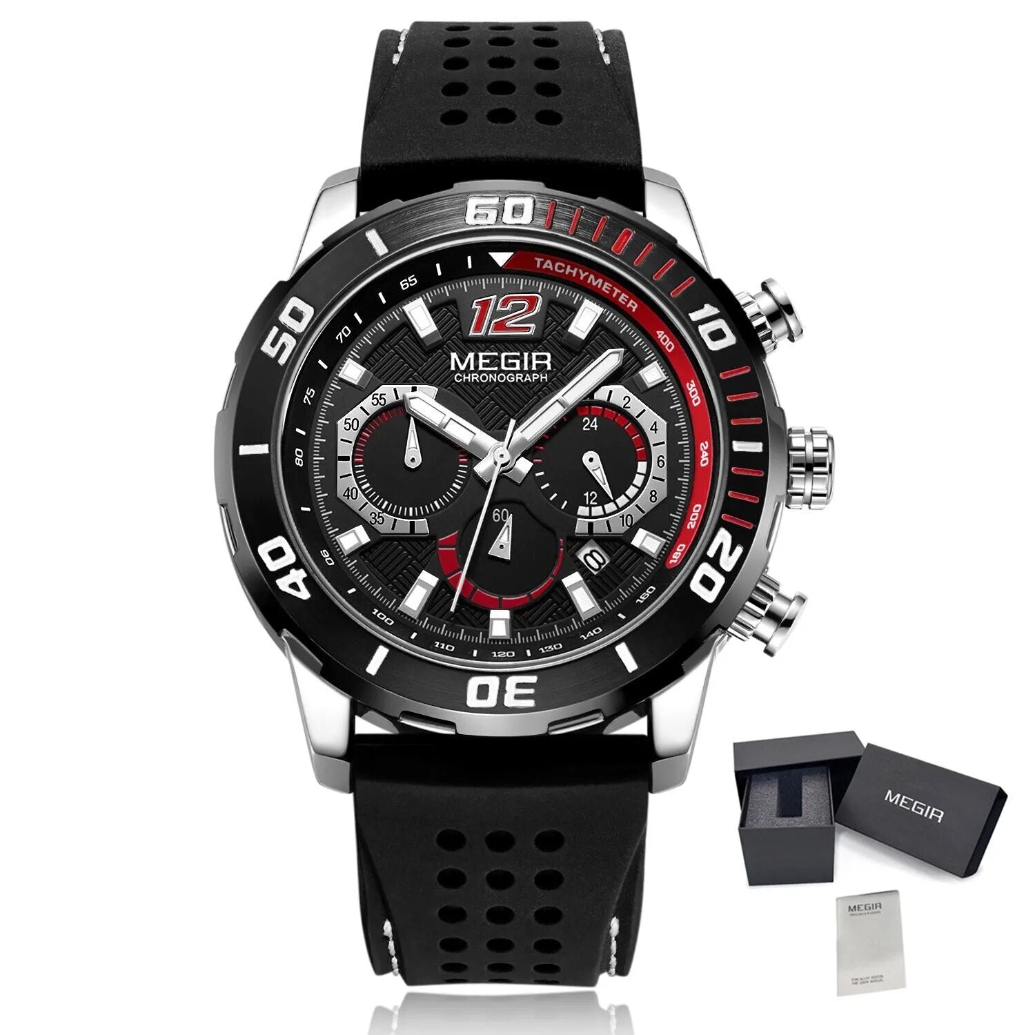 MEGIR Relogio Masculino Fashion Luxury Sports Watches for Men Waterproof Date Luminous Silicone Quartz Wristwatch Man Clock 2109-13