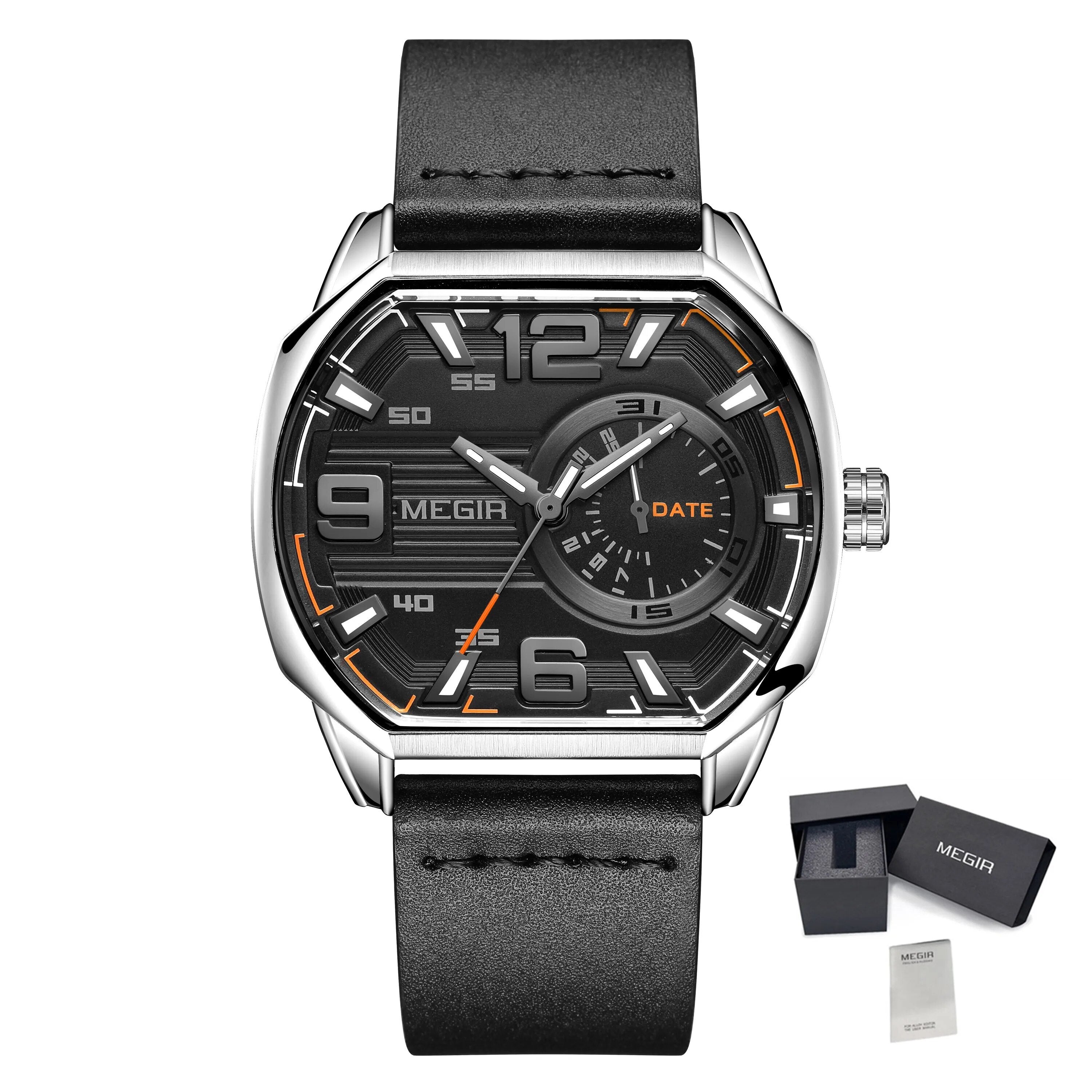 MEGIR Fashion Mens Watches Top Luxury Sport Military Watch Calendar Luminous Quartz Casual Man Wristwatch Clock Montre Homme-16