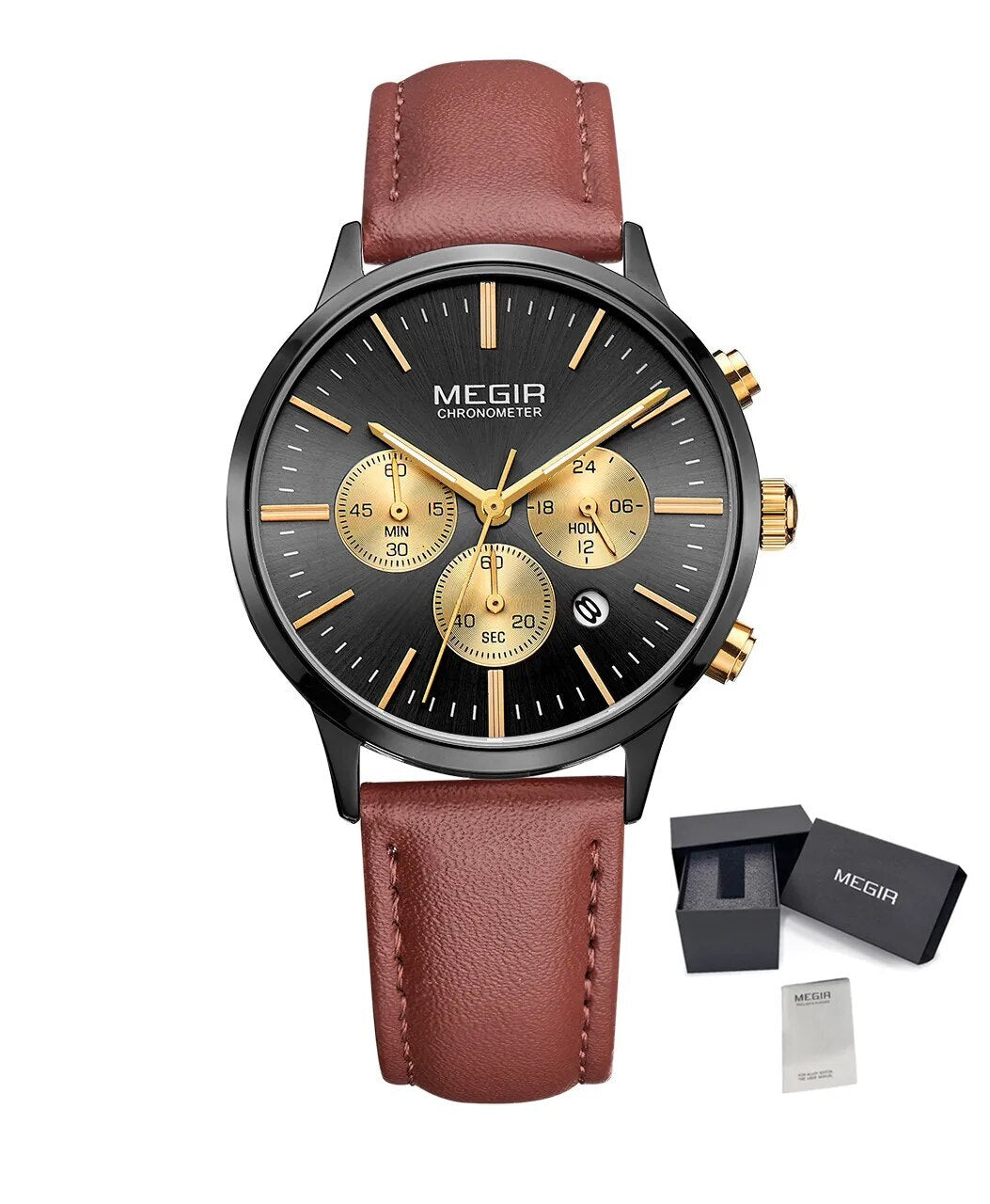 MEGIR Women Casual Watches Leather Strap Ladies Wristwatches Top Brand Luxury Fashion Female Dress Clock Relogio Feminino 2011L-12