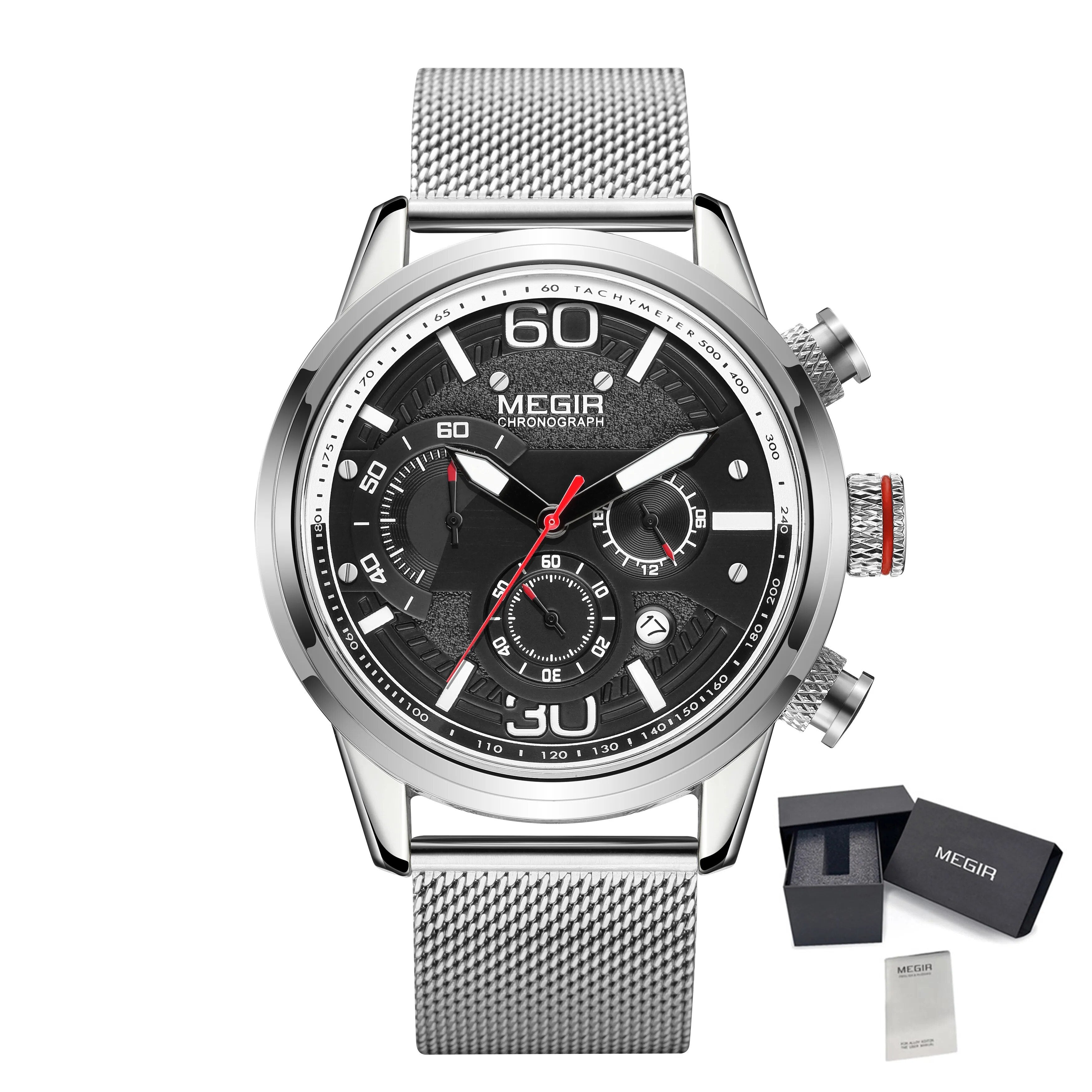 MEGIR Fashion Mens Watches Top Brand Luxury Sports Chronograph Quartz Wrist Watch Men Business Wristwatch Relogio Masculino 2110-14