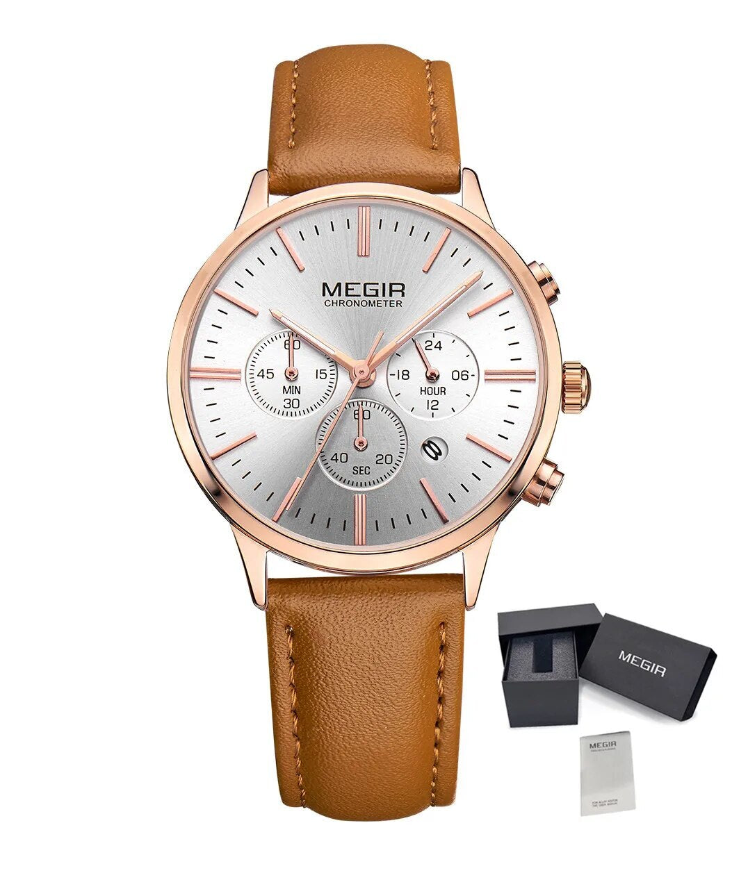 MEGIR Women Casual Watches Leather Strap Ladies Wristwatches Top Brand Luxury Fashion Female Dress Clock Relogio Feminino 2011L-9