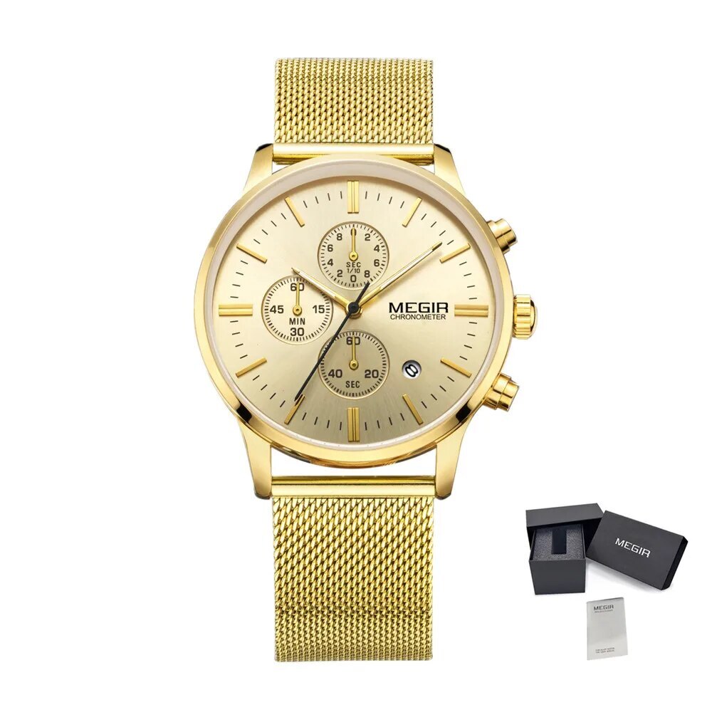 MEGIR Men's Quartz Watch Top Brand Luxury Wristwatch Waterproof Business Clock Date Wrist Watch Chronograph reloj hombre 2011-13