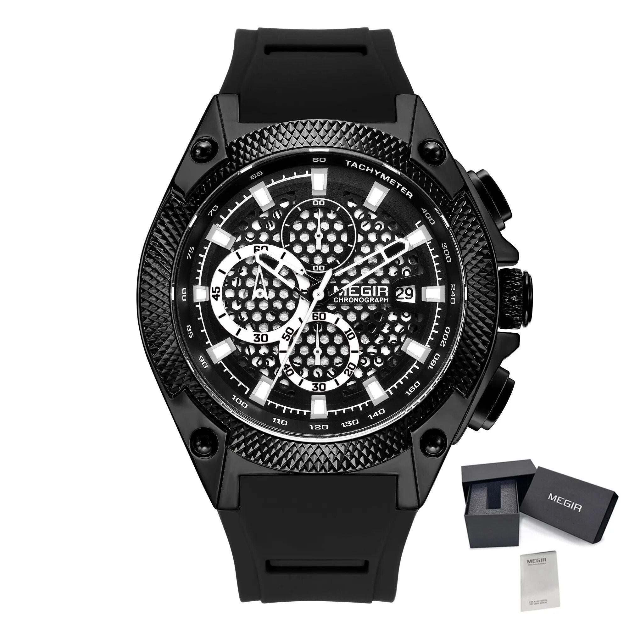 MEGIR Fashion Sports Military Watches for Mens Top Brand Luxury Military Wristwatch Silicone Waterproof Clock Relogio Masculino-14