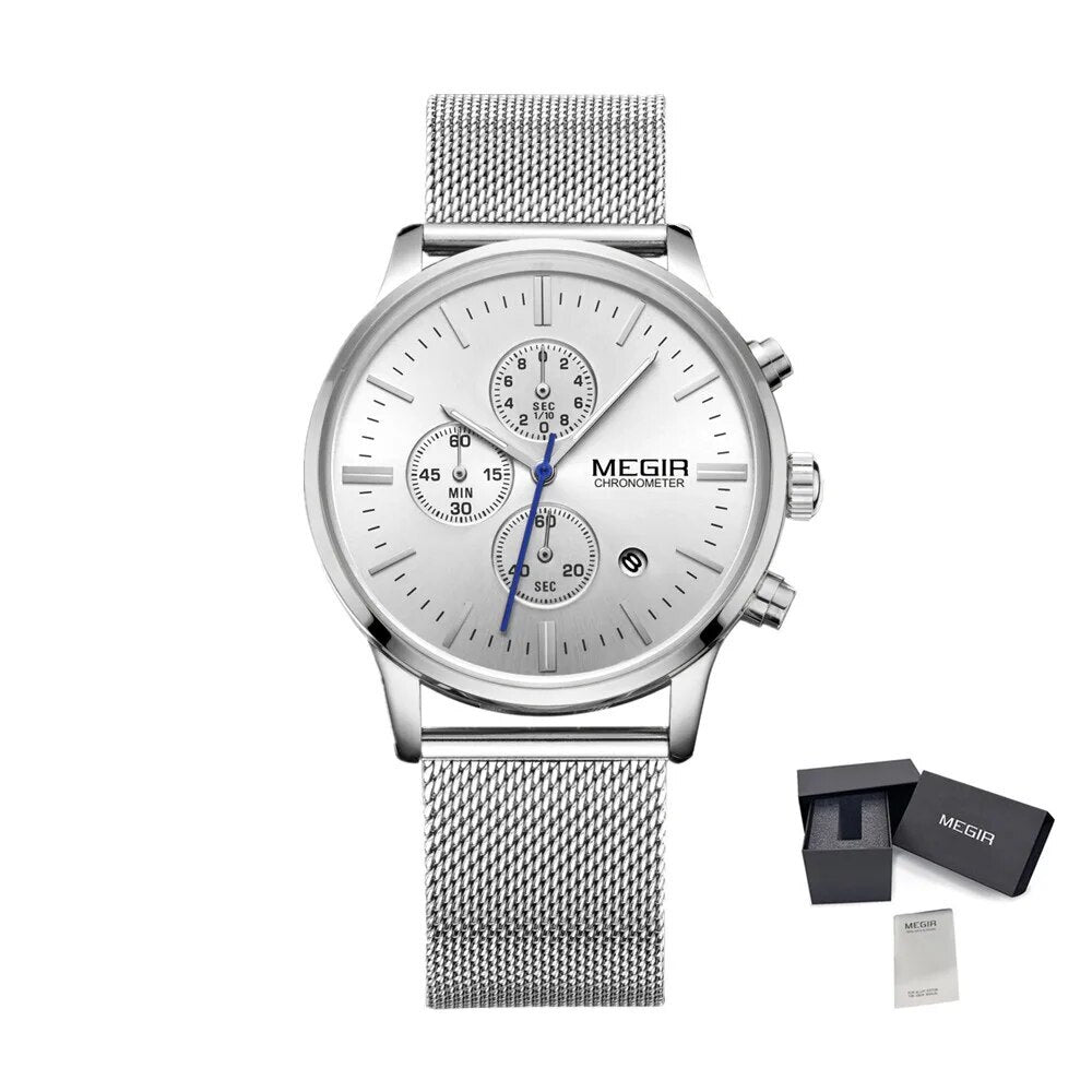 MEGIR Men's Quartz Watch Top Brand Luxury Wristwatch Waterproof Business Clock Date Wrist Watch Chronograph reloj hombre 2011-14