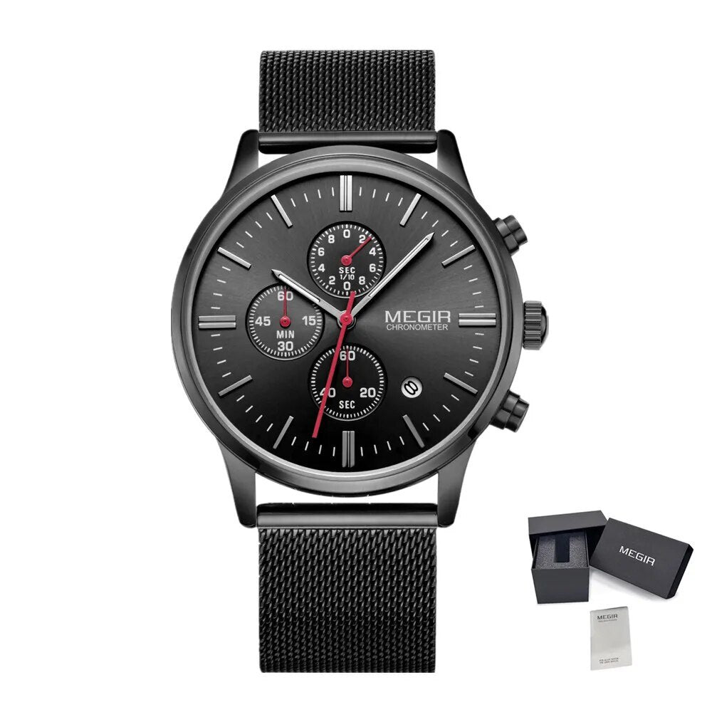 MEGIR Men's Quartz Watch Top Brand Luxury Wristwatch Waterproof Business Clock Date Wrist Watch Chronograph reloj hombre 2011-15