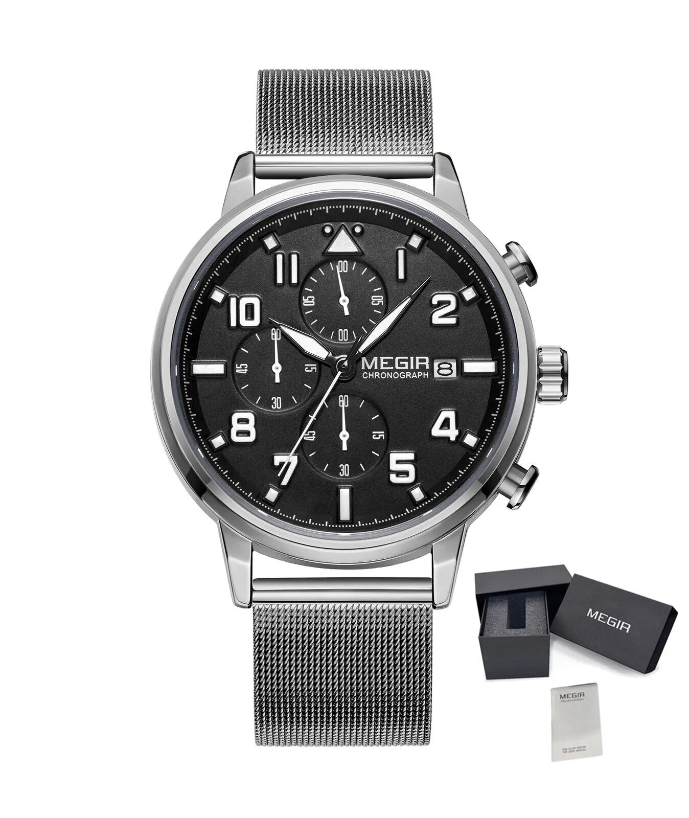 MEGIR Luxury Watches for Mens Casual Business Quartz Wrist Watch Calendar Date Man Clock Chronograph Relogio Masculino 2157-17