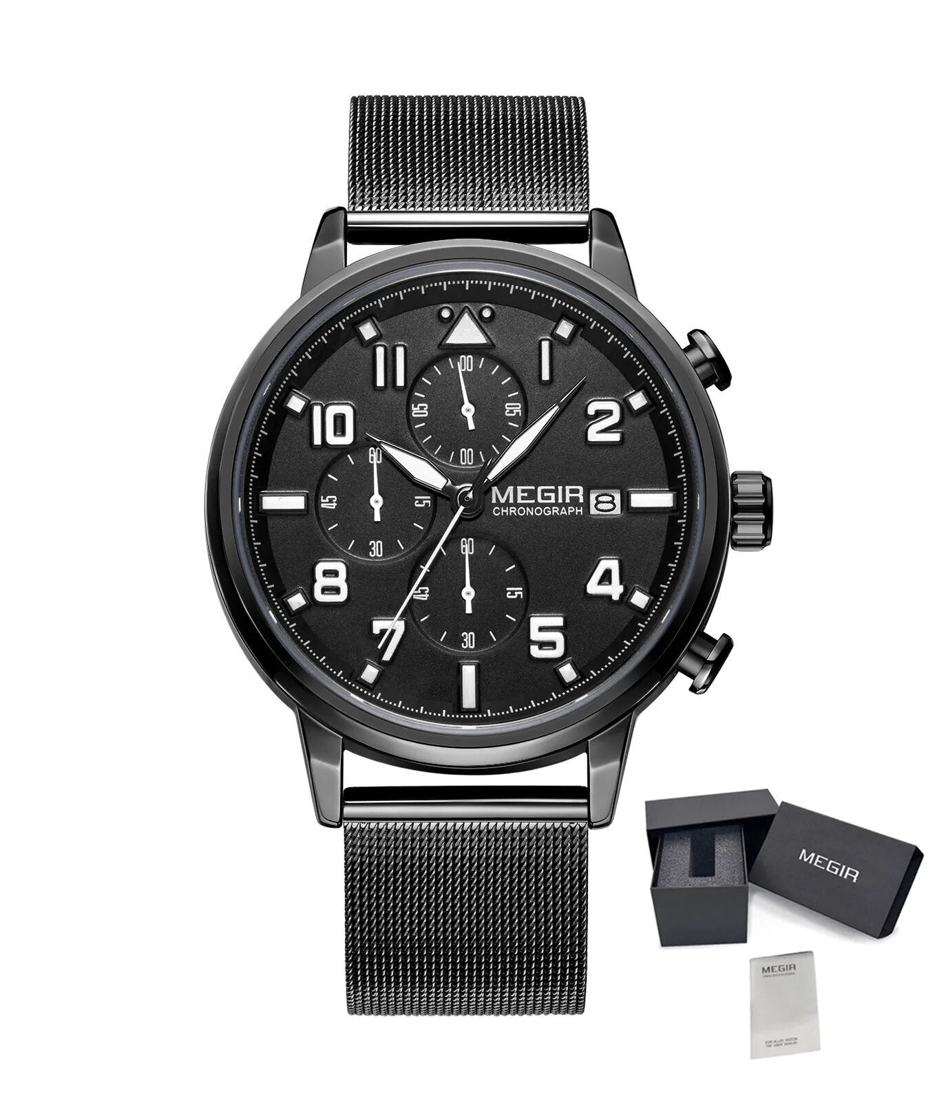 MEGIR Luxury Watches for Mens Casual Business Quartz Wrist Watch Calendar Date Man Clock Chronograph Relogio Masculino 2157-18