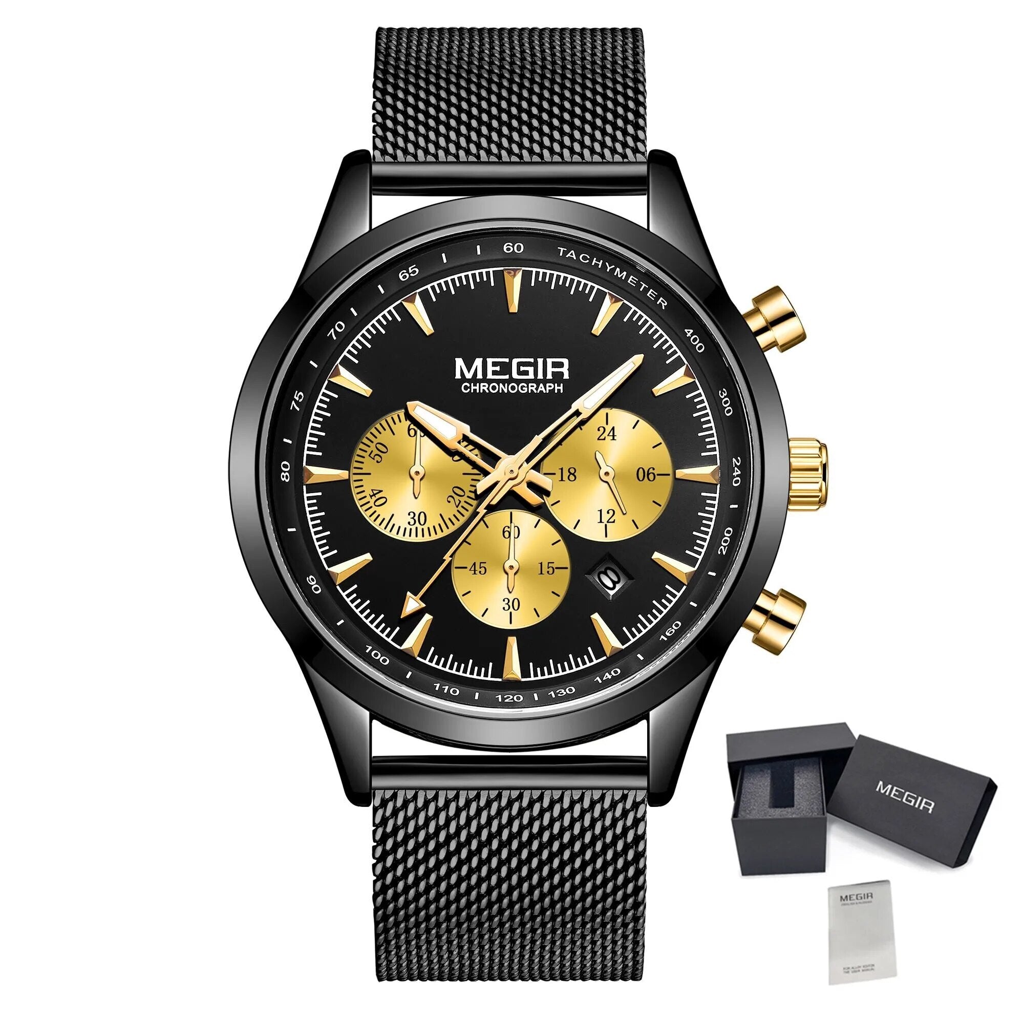 MEGIR Fashion Watch for Men Top Luxury Big Dial Business Quartz Watches Waterproof Steel Wrist Watch Clock Relogio Masculino-18